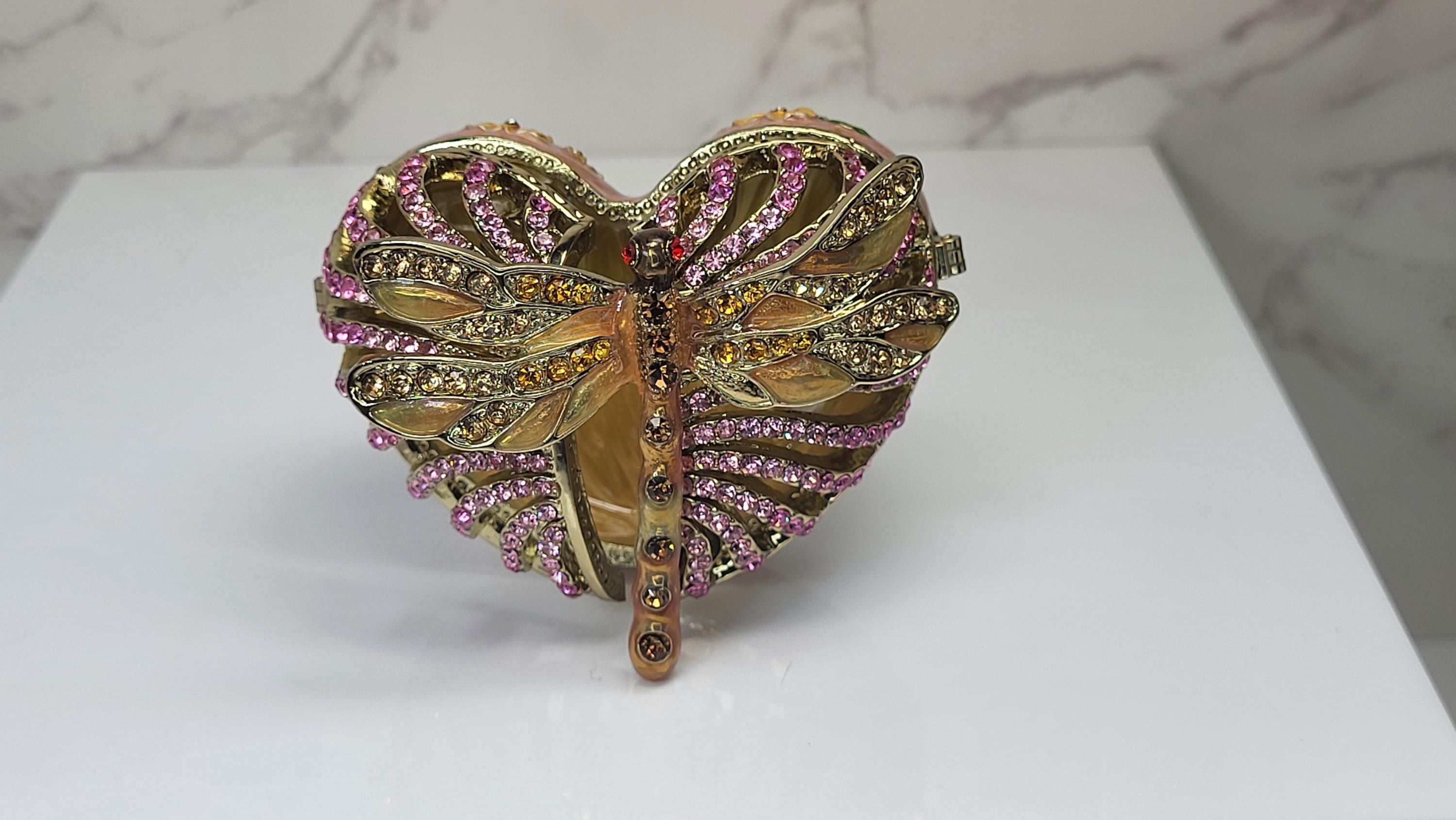 Ornate Vintage Dragonfly Trinket Box view 4