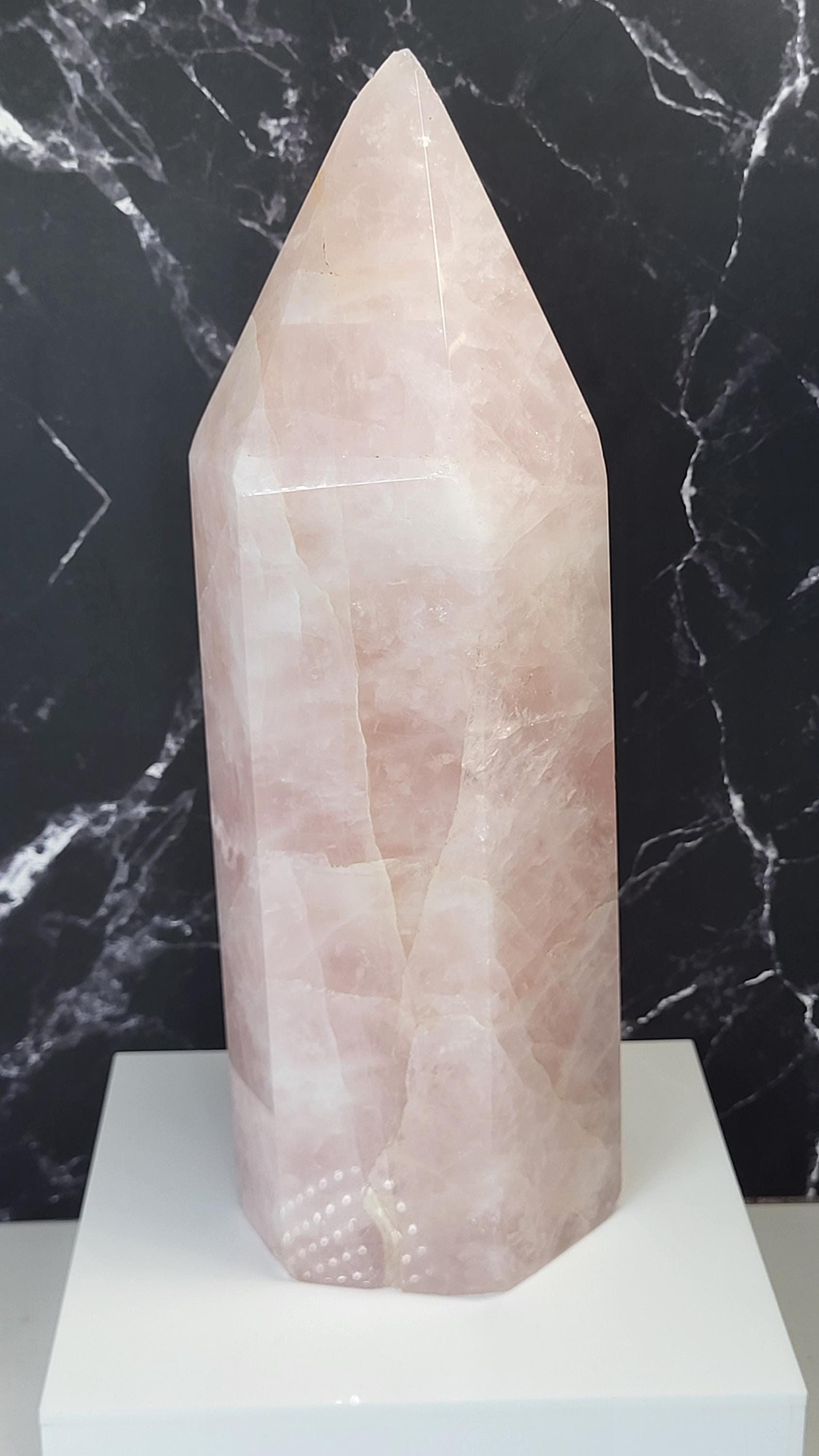 Rare Vintage Rose Quartz Tower