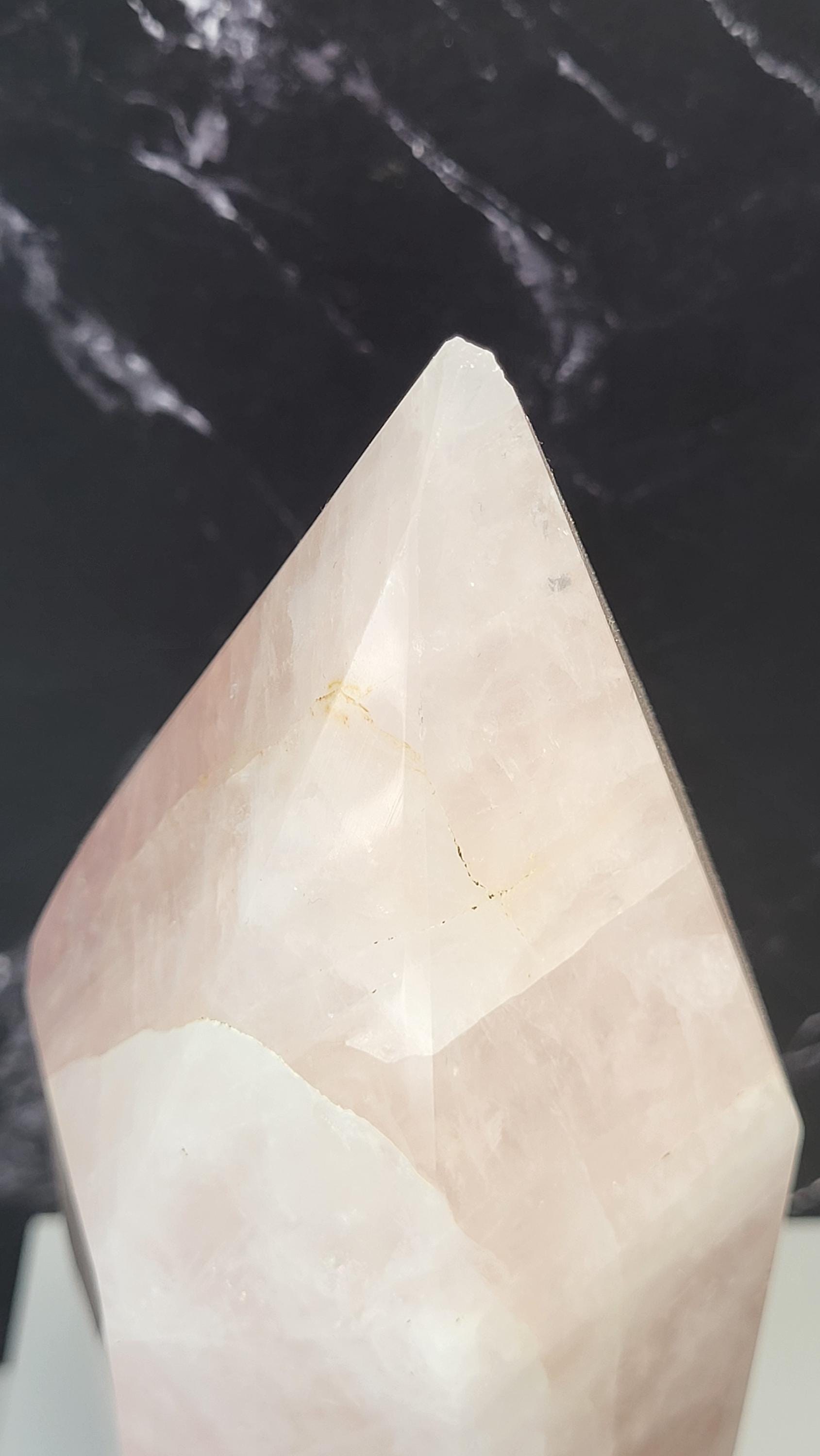 Rare Vintage Rose Quartz Tower view 6
