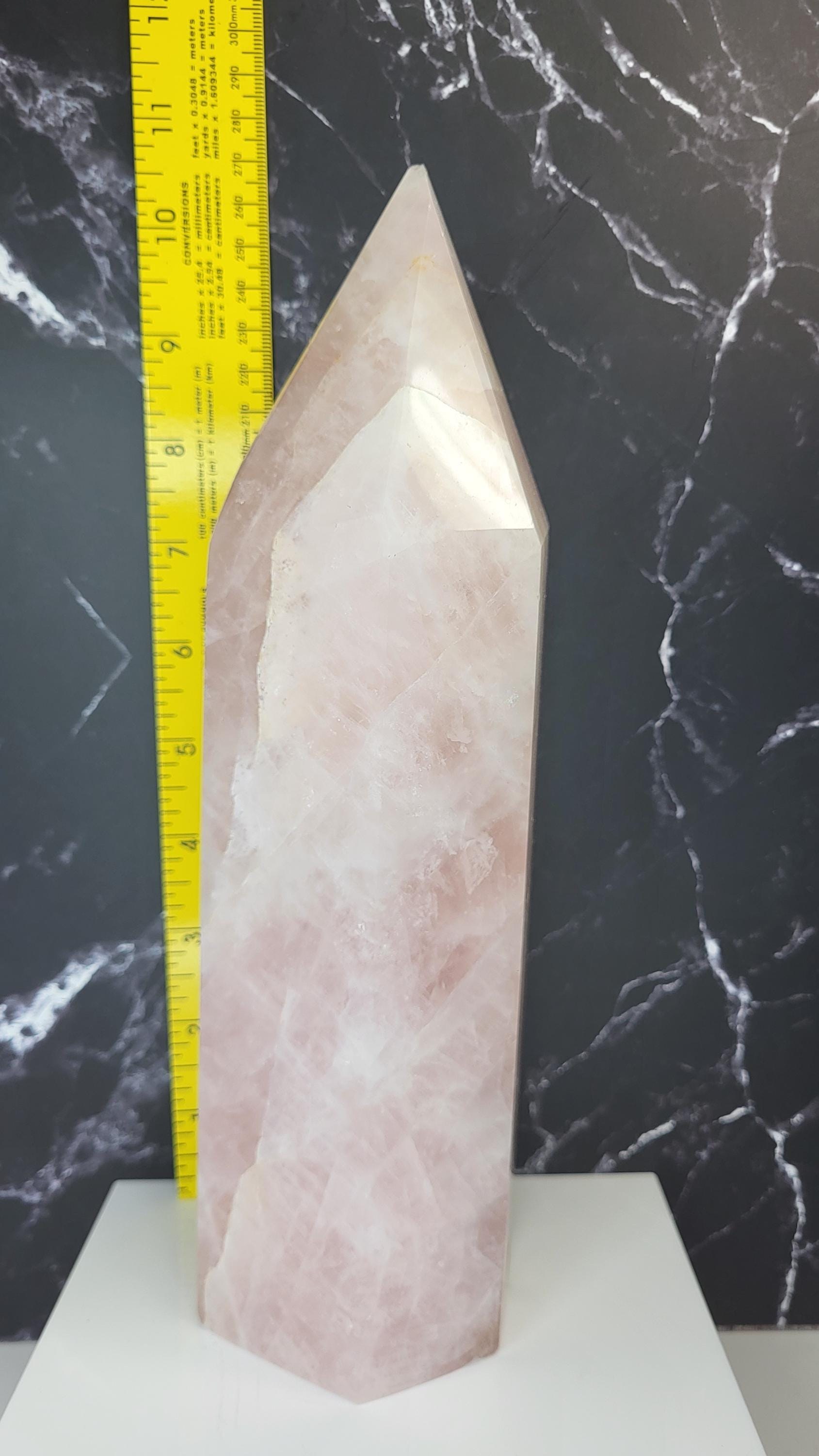 Rare Vintage Rose Quartz Tower view 7