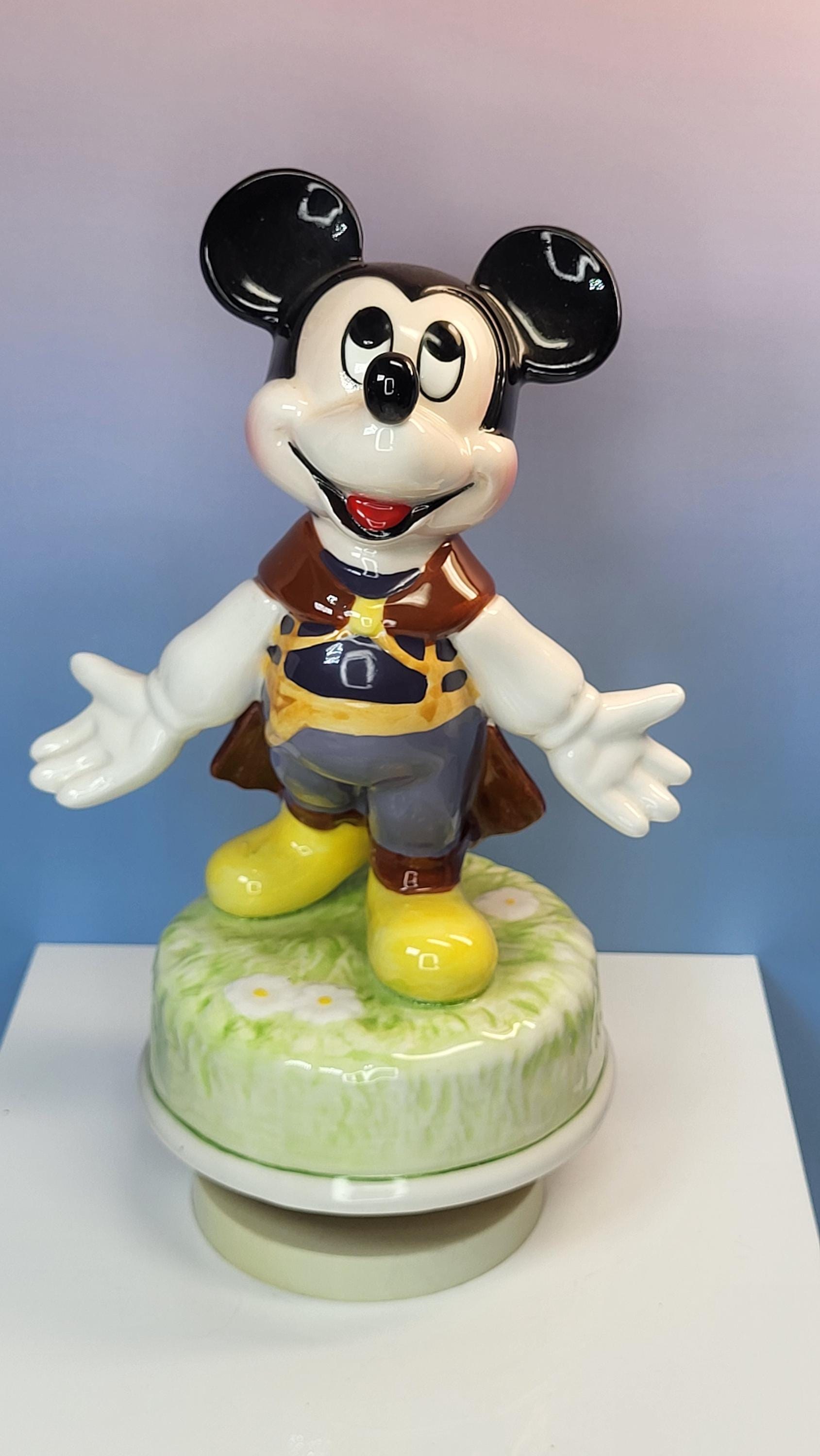 Vintage Schmid Disney Mickey Mouse Prince Charming Music Box Figurine - Plays "Everything is Beautiful" - Excellent Mint Condition Porcelain