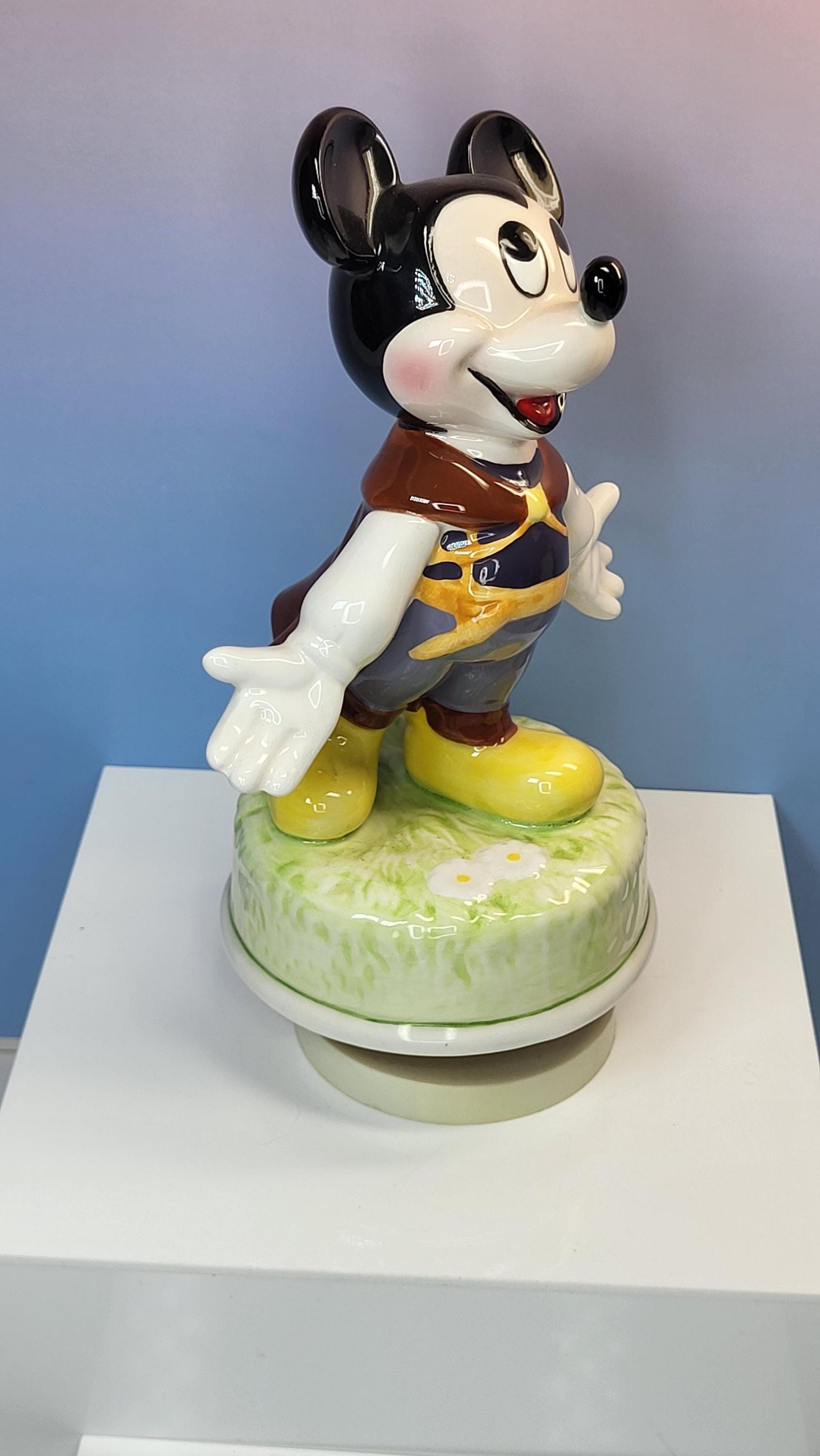 Vintage Schmid Disney Mickey Mouse Prince Charming Music Box Figurine - Plays "Everything is Beautiful" - Excellent Mint Condition Porcelain view 2