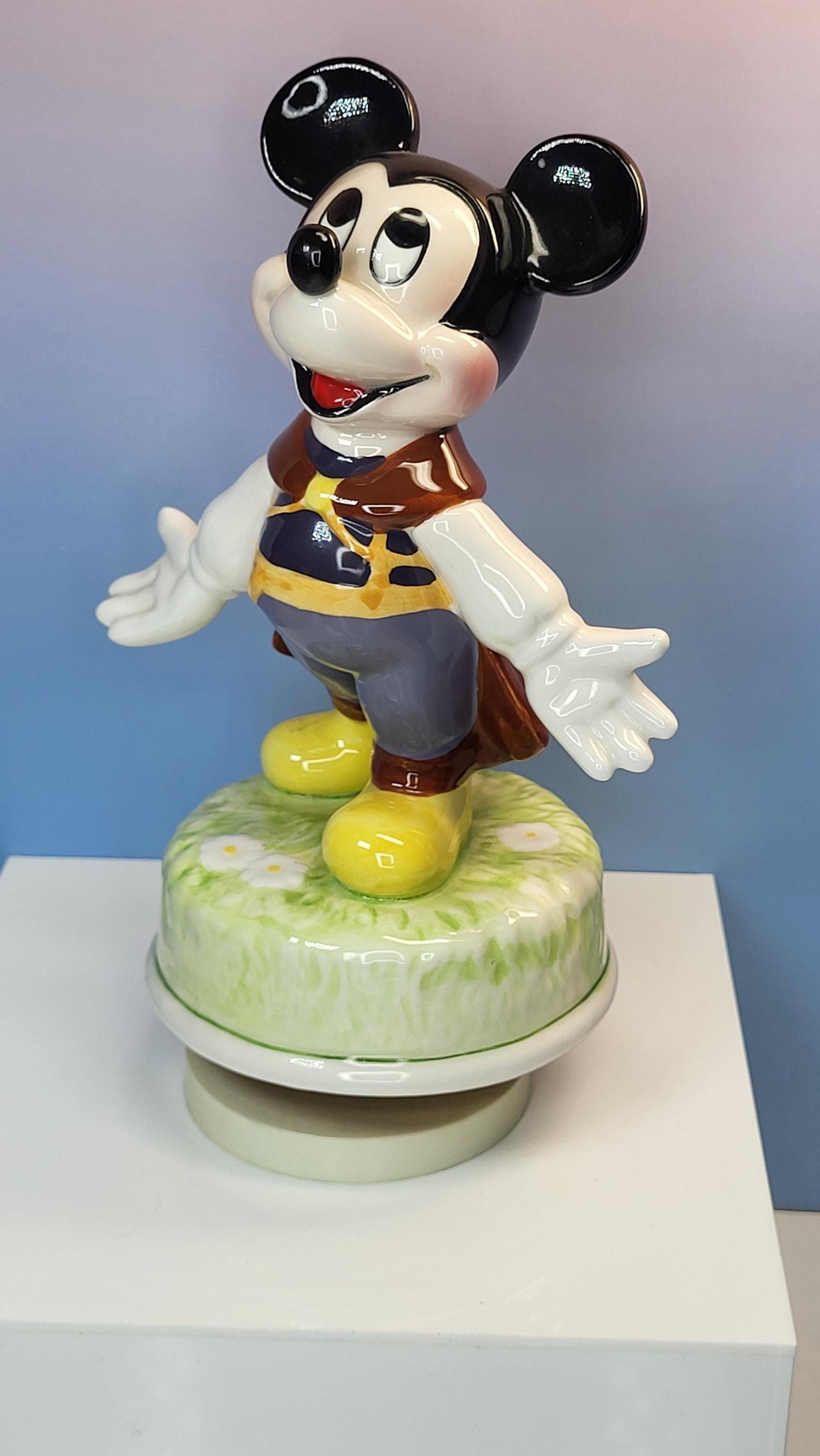 Vintage Schmid Disney Mickey Mouse Prince Charming Music Box Figurine - Plays "Everything is Beautiful" - Excellent Mint Condition Porcelain view 4