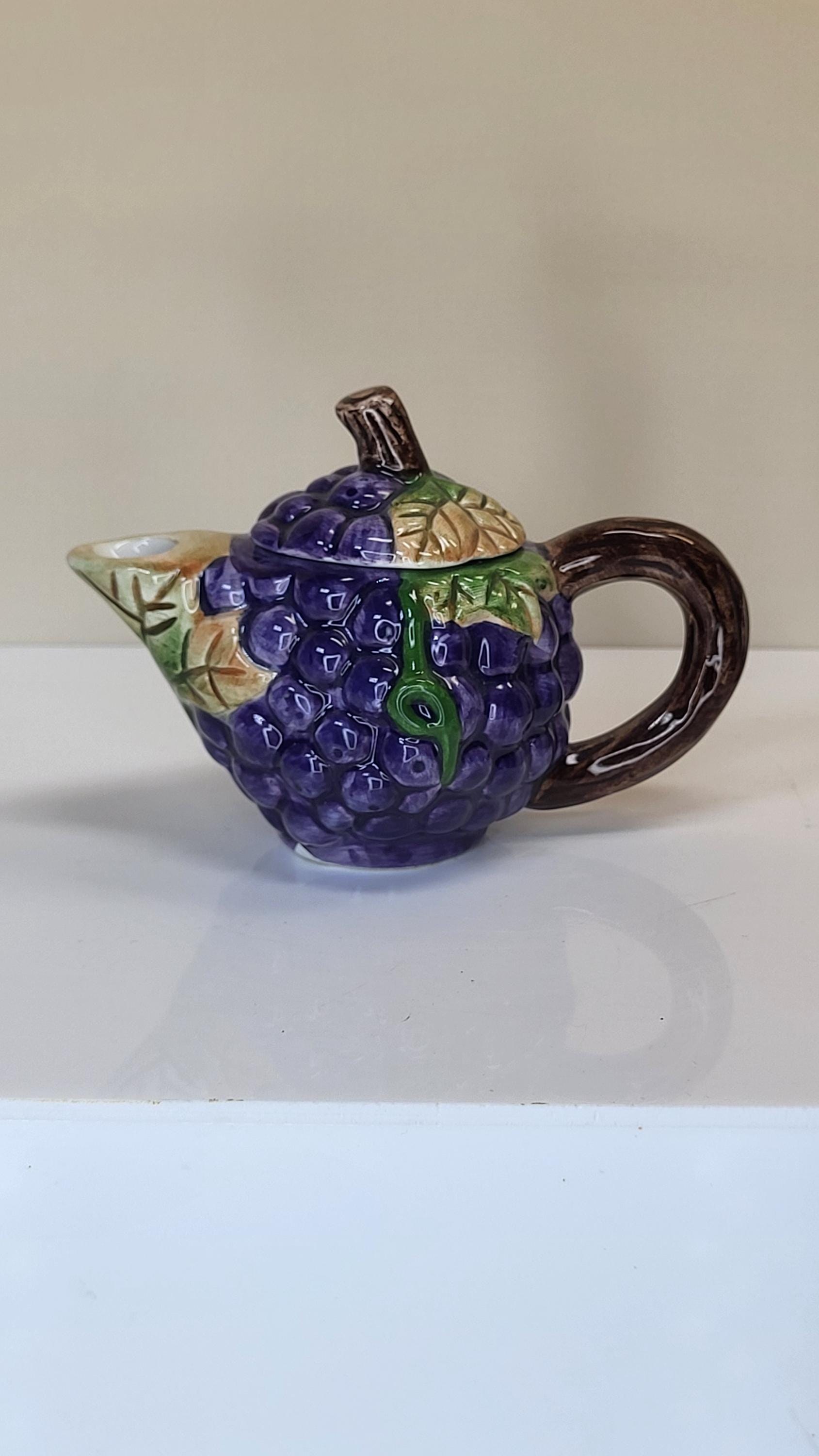 Vintage Hand-Painted Miniature Grape Teapot