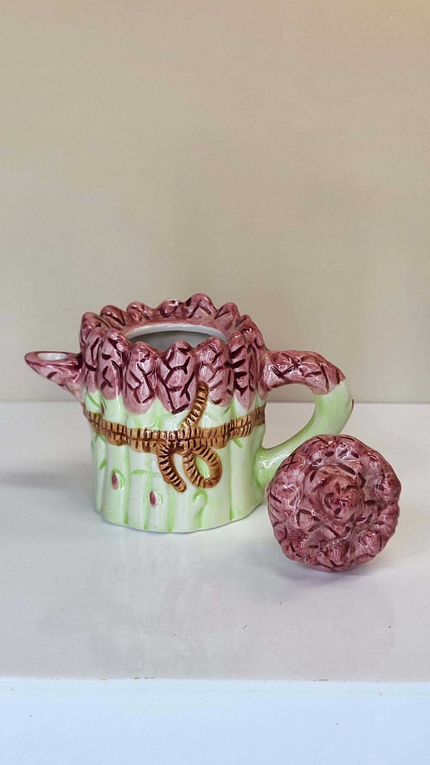 Vintage Miniature Asparagus Teapot view 2