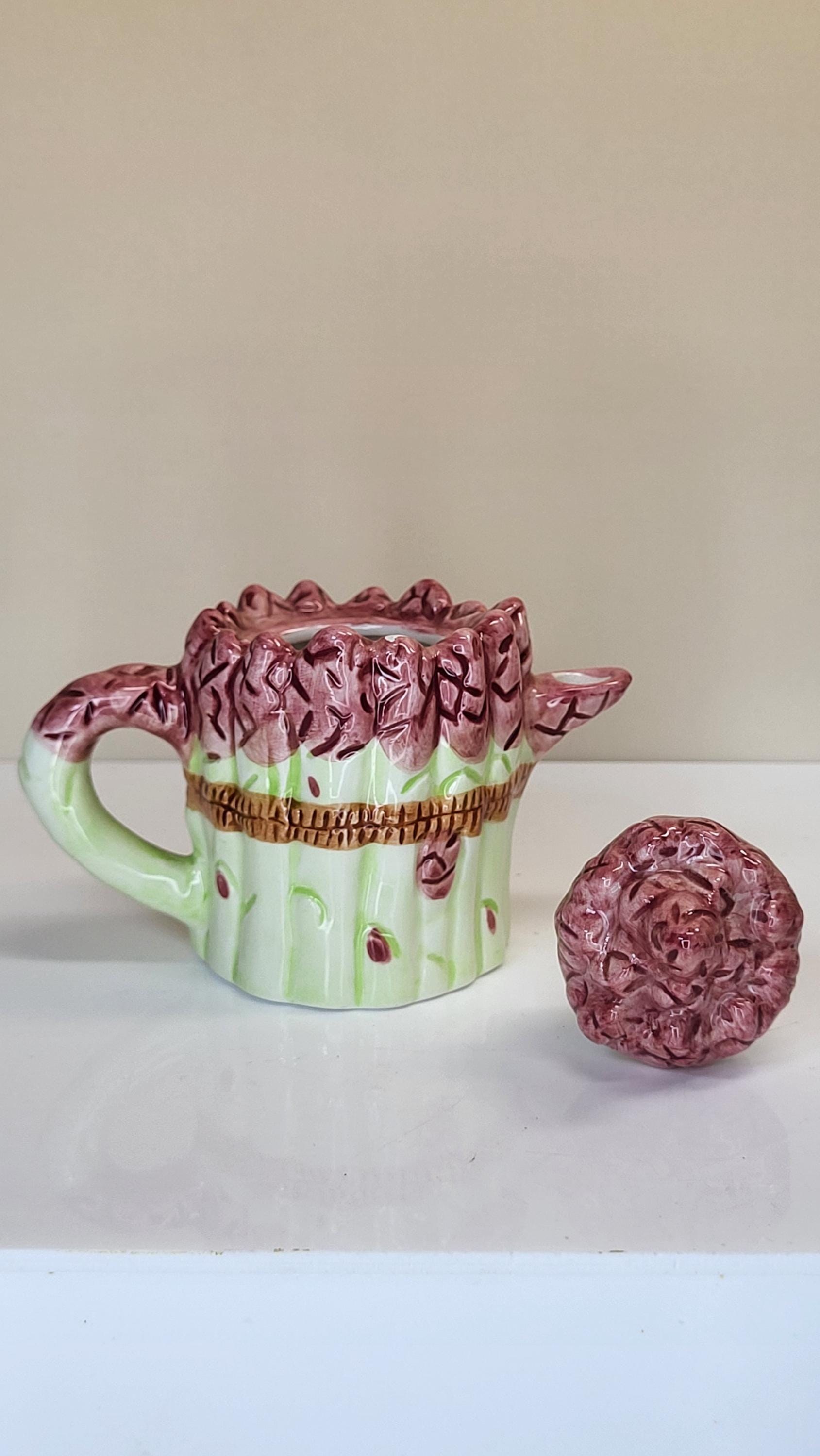 Vintage Miniature Asparagus Teapot view 3