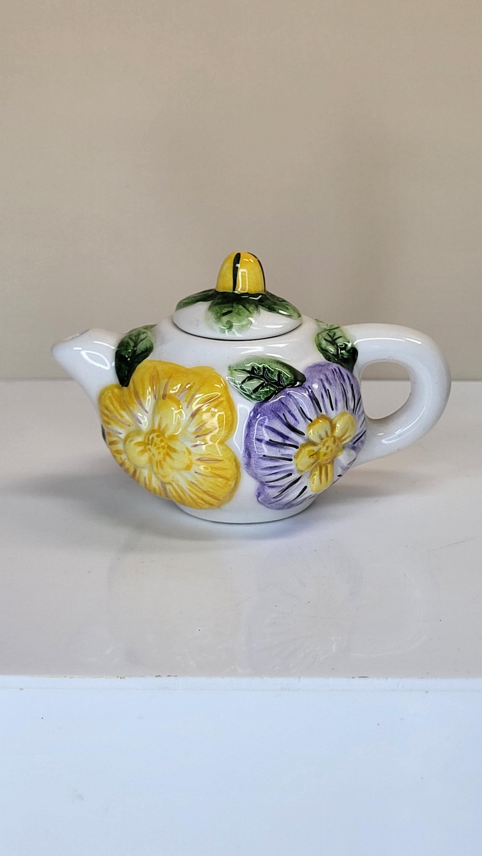 Vintage Hand Painted Floral Teapot
