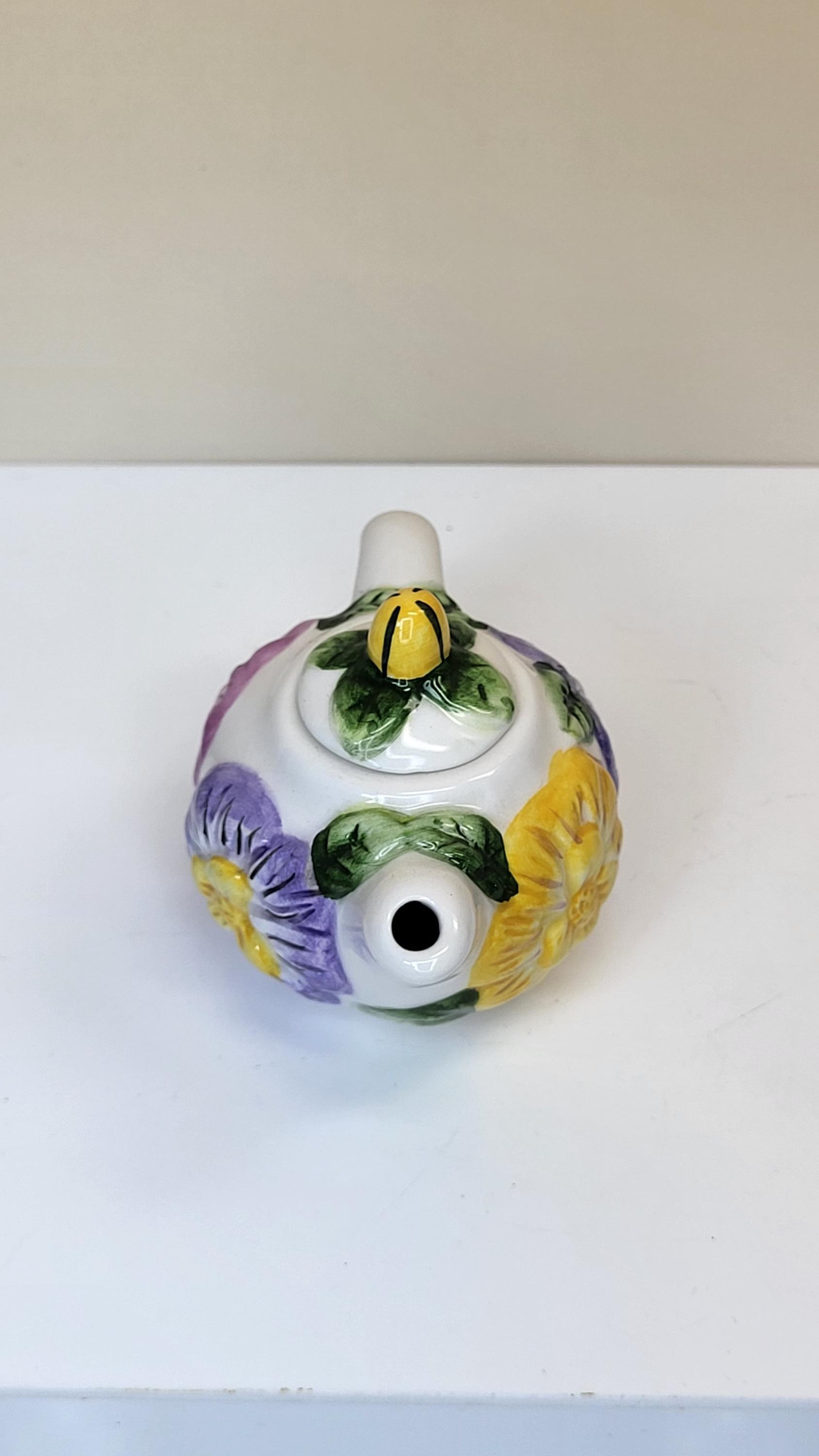 Vintage Hand Painted Floral Teapot view 5