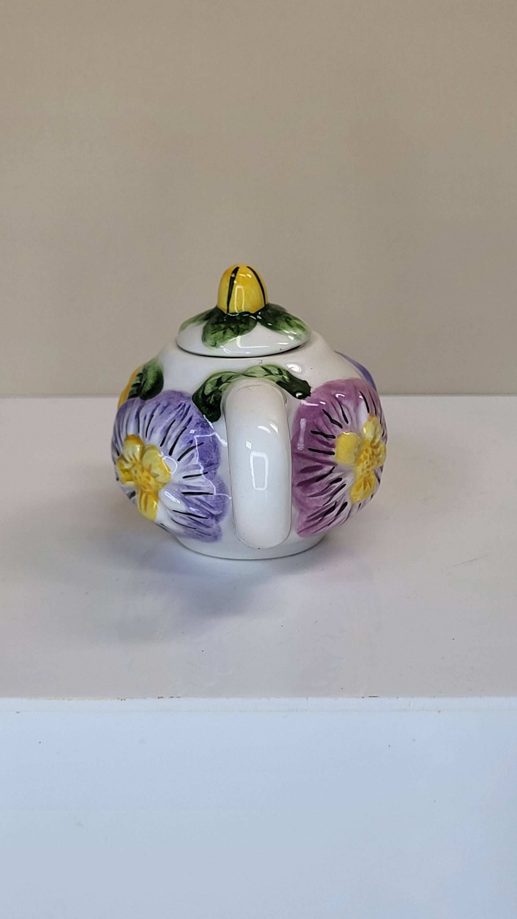 Vintage Hand Painted Floral Teapot view 6