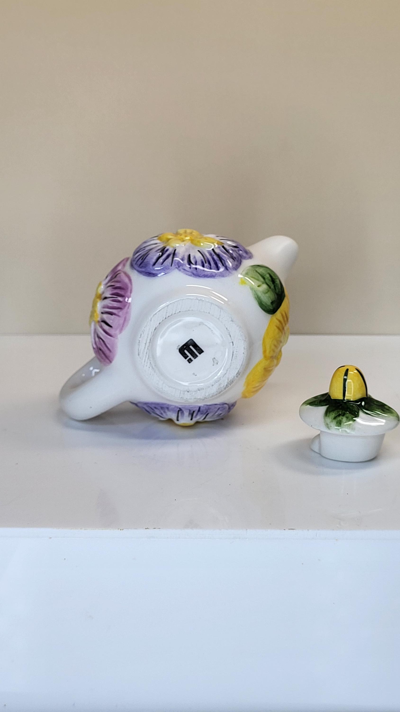 Vintage Hand Painted Floral Teapot view 7