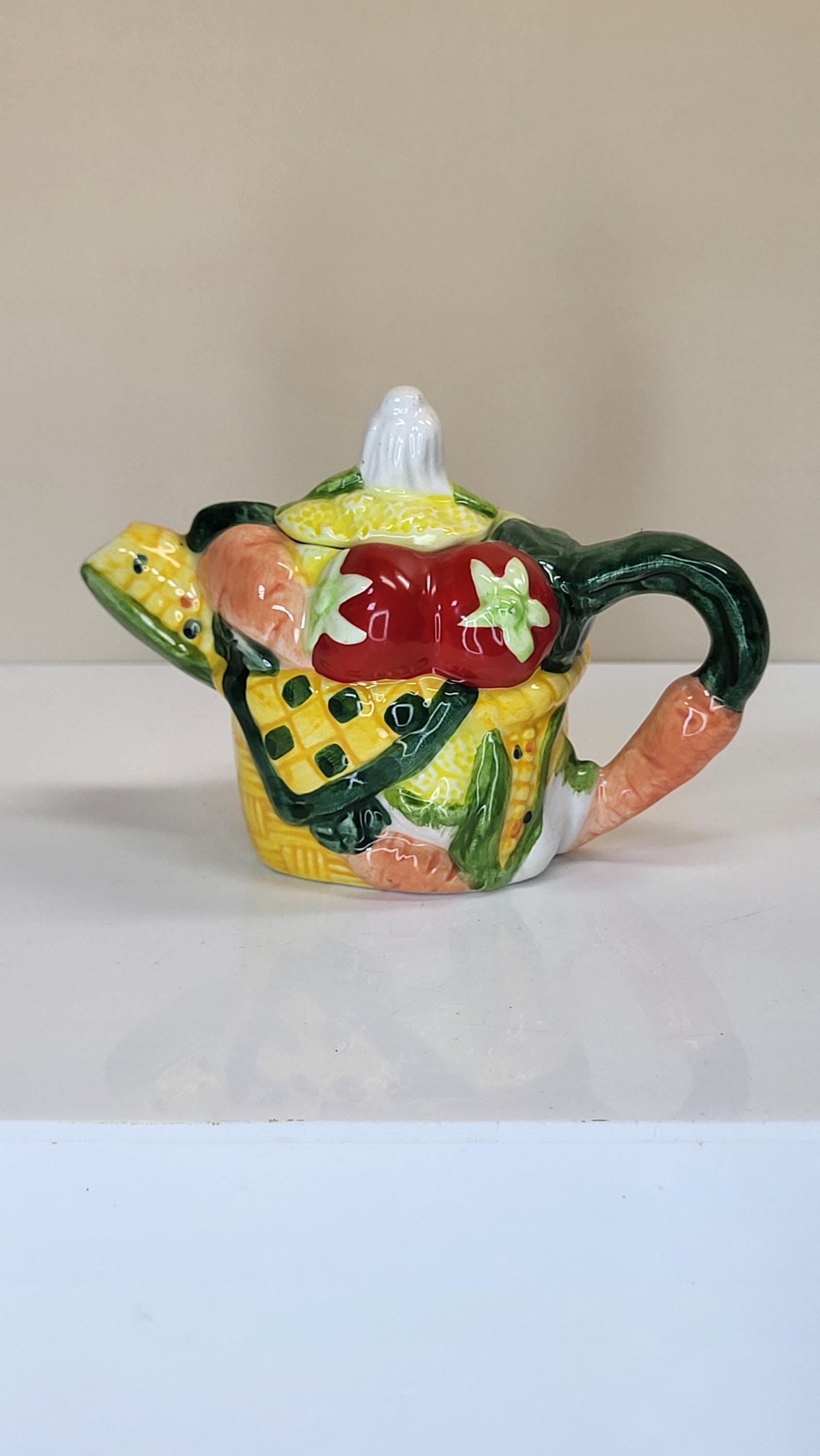 Vintage Hand-Painted Miniature Teapot