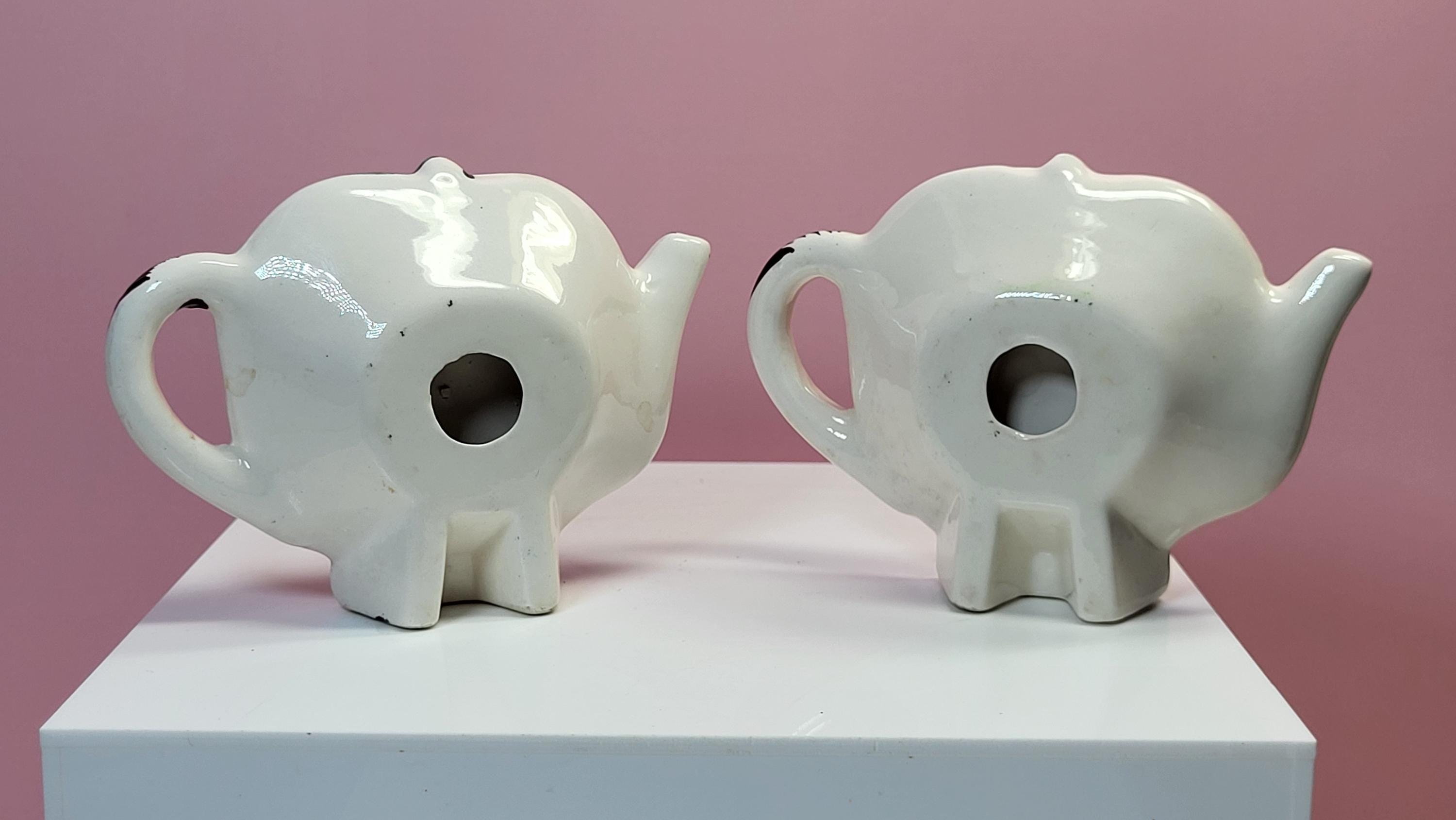 Vintage 1950s Anthropomorphic Teapot Tea Bag Holders, Set of 4, "I Will Hold the Tea Bag," Made in Japan, Excellent Vintage Condition. view 6