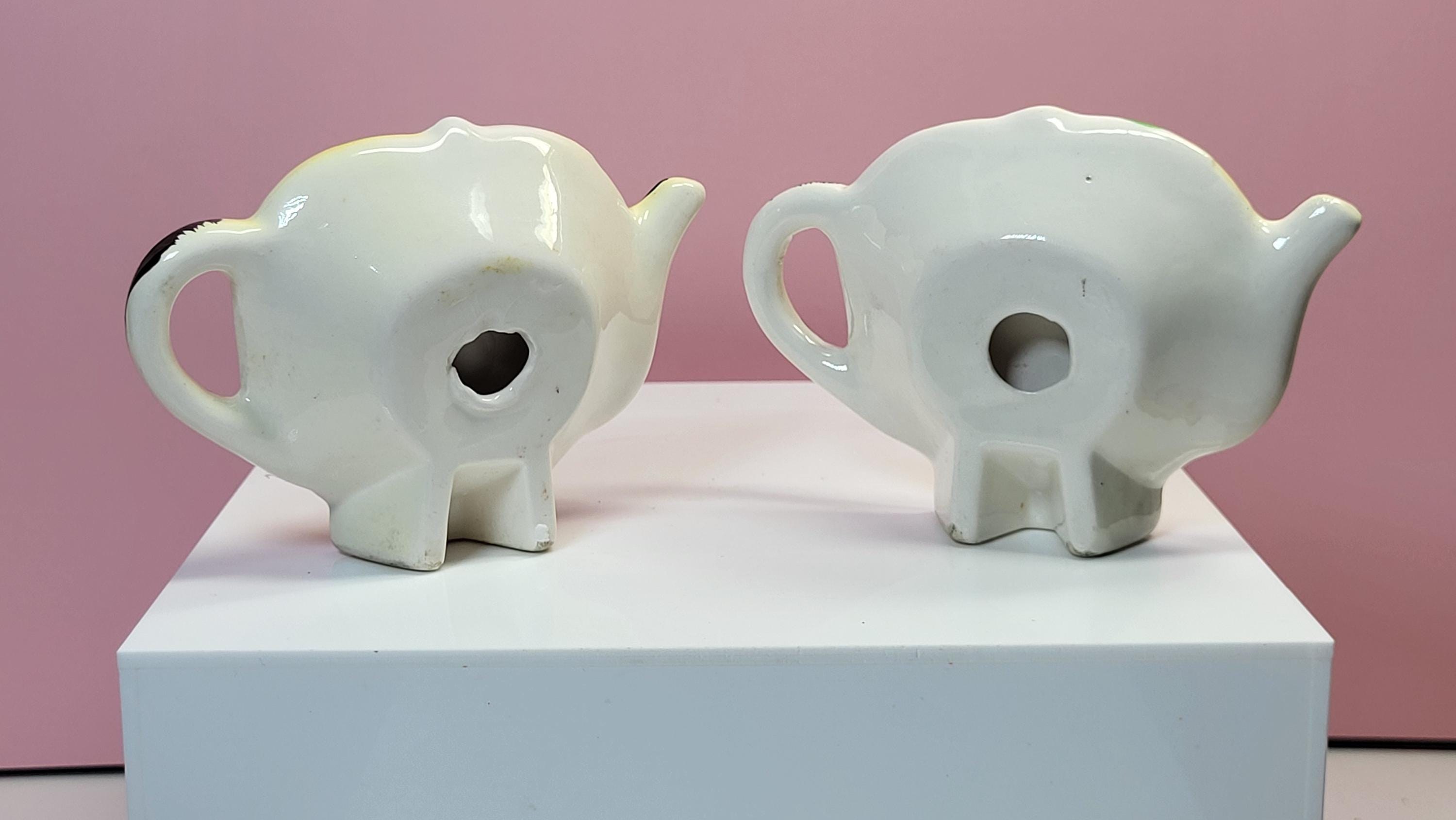 Vintage 1950s Anthropomorphic Teapot Tea Bag Holders, Set of 4, "I Will Hold the Tea Bag," Made in Japan, Excellent Vintage Condition. view 8