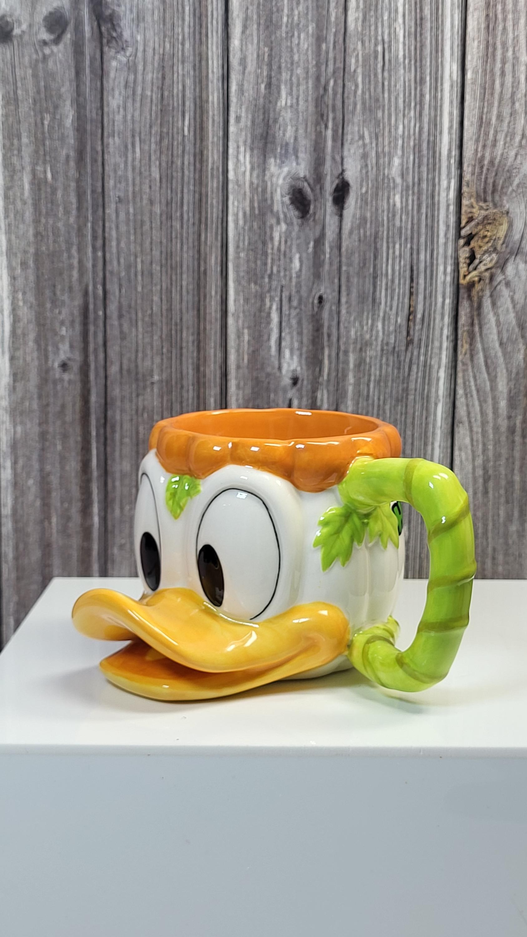 Vintage Disney Store Donald Duck Halloween Pumpkin Mini Mug, Figural Collectible Ceramic Coffee Cup view 4