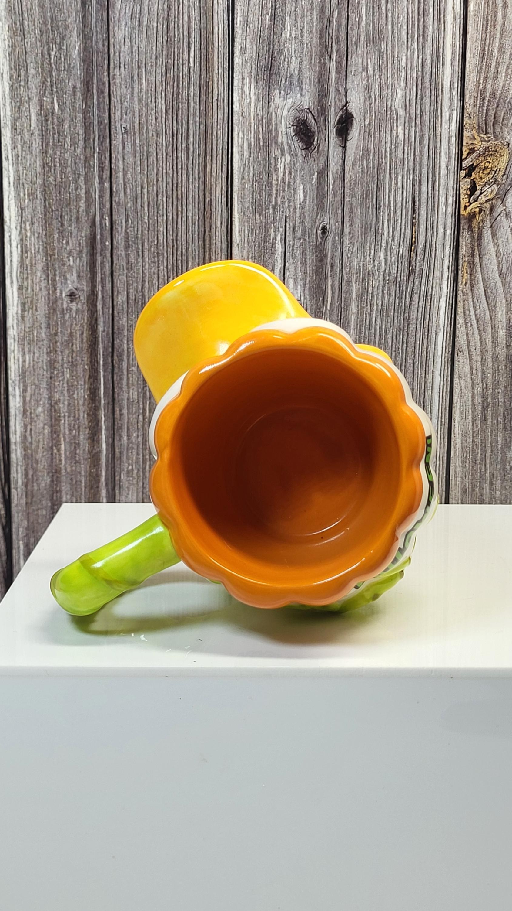 Vintage Disney Store Donald Duck Halloween Pumpkin Mini Mug, Figural Collectible Ceramic Coffee Cup view 5