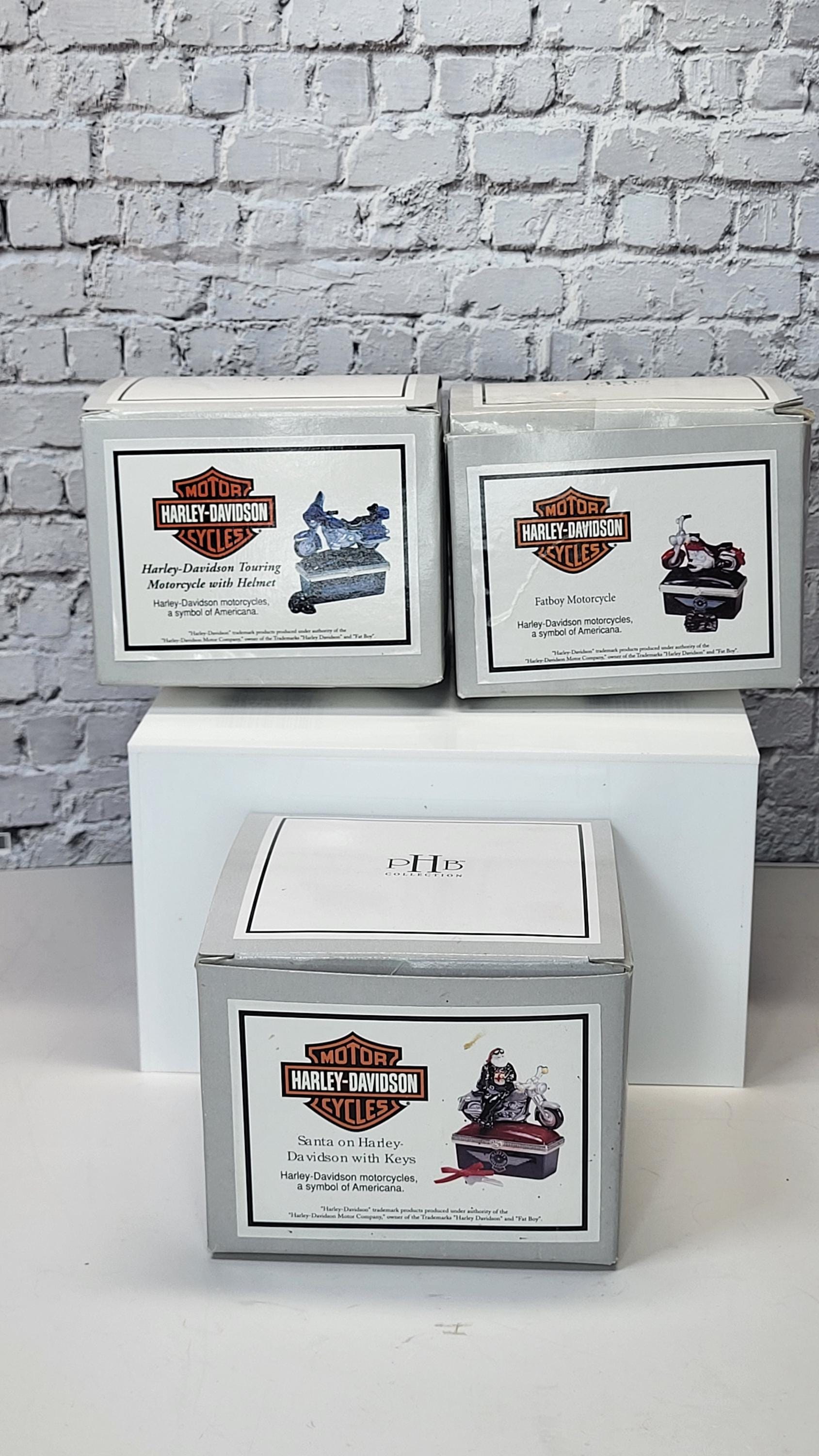 Vintage Harley-Davidson Porcelain Trinket Box Set, Midwest of Cannon Falls view 2