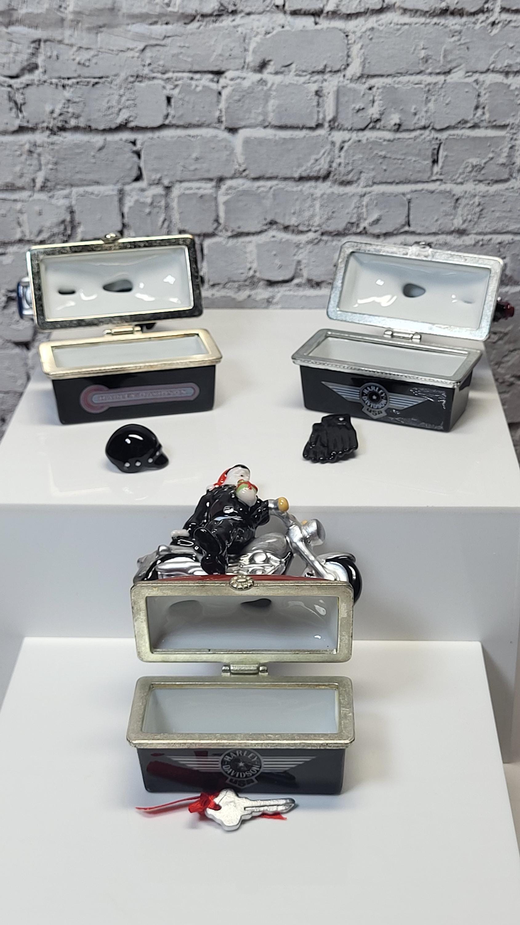Vintage Harley-Davidson Porcelain Trinket Box Set, Midwest of Cannon Falls view 3