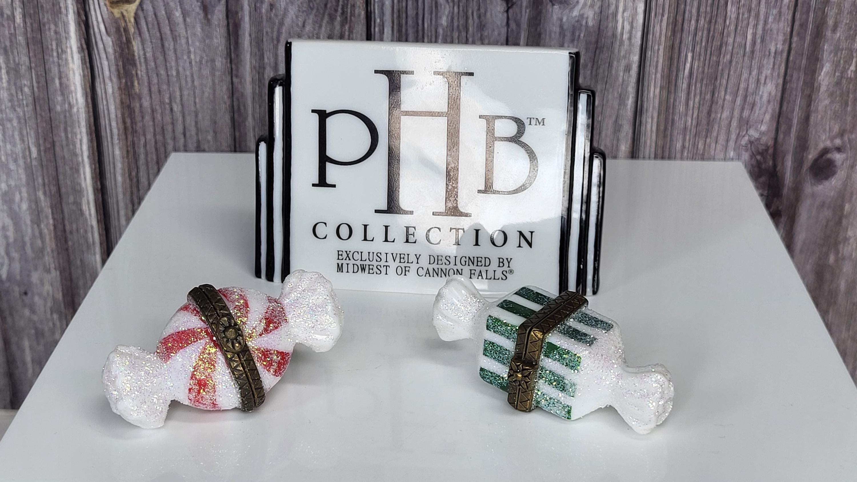PHB Midwest of Cannon Falls Christmas Candy Porcelain Trinket Box Set view 2