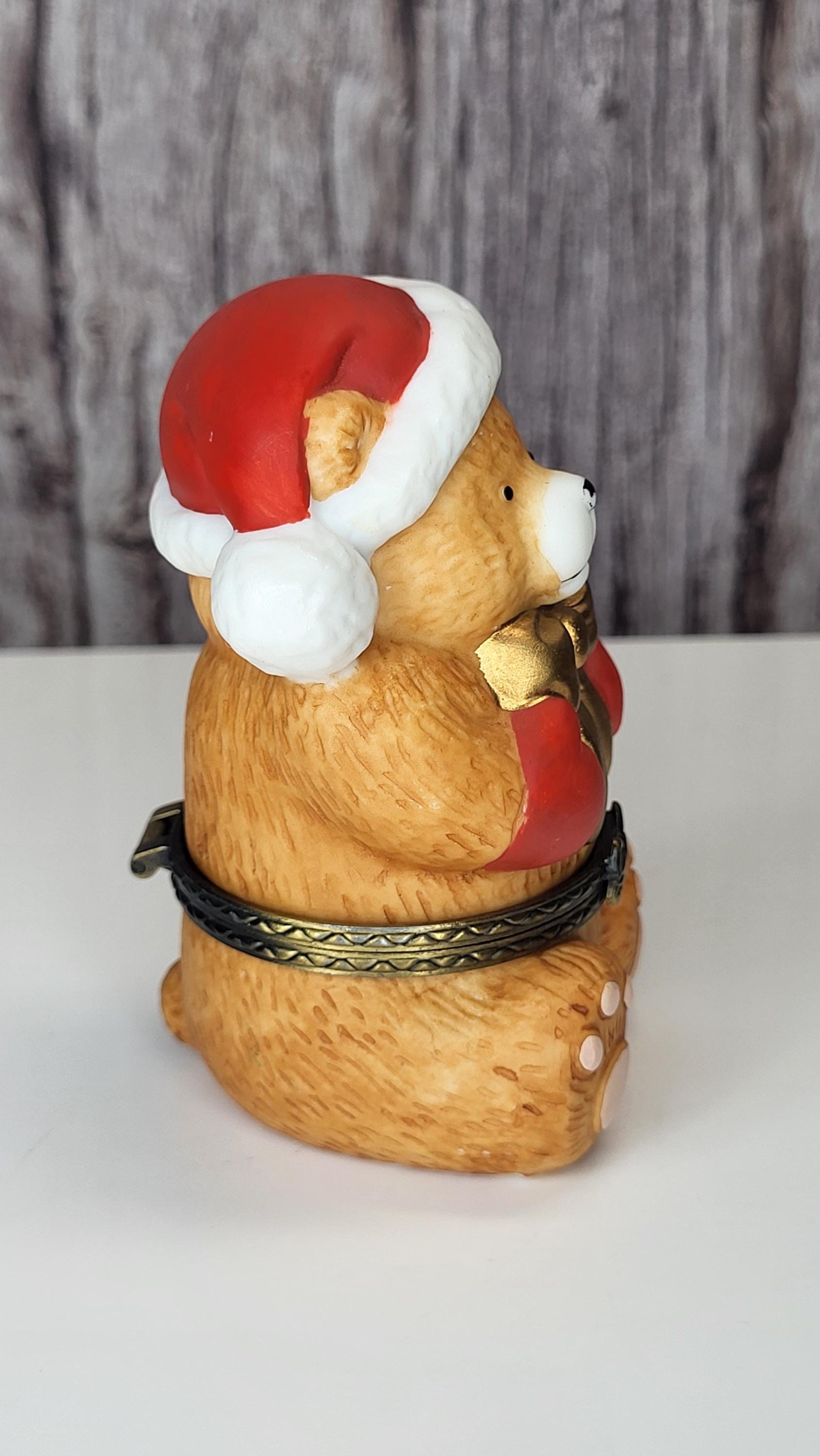 Vintage JCM Service Merchandise Christmas Teddy Bear Hinged Trinket Box Set of 2 view 14