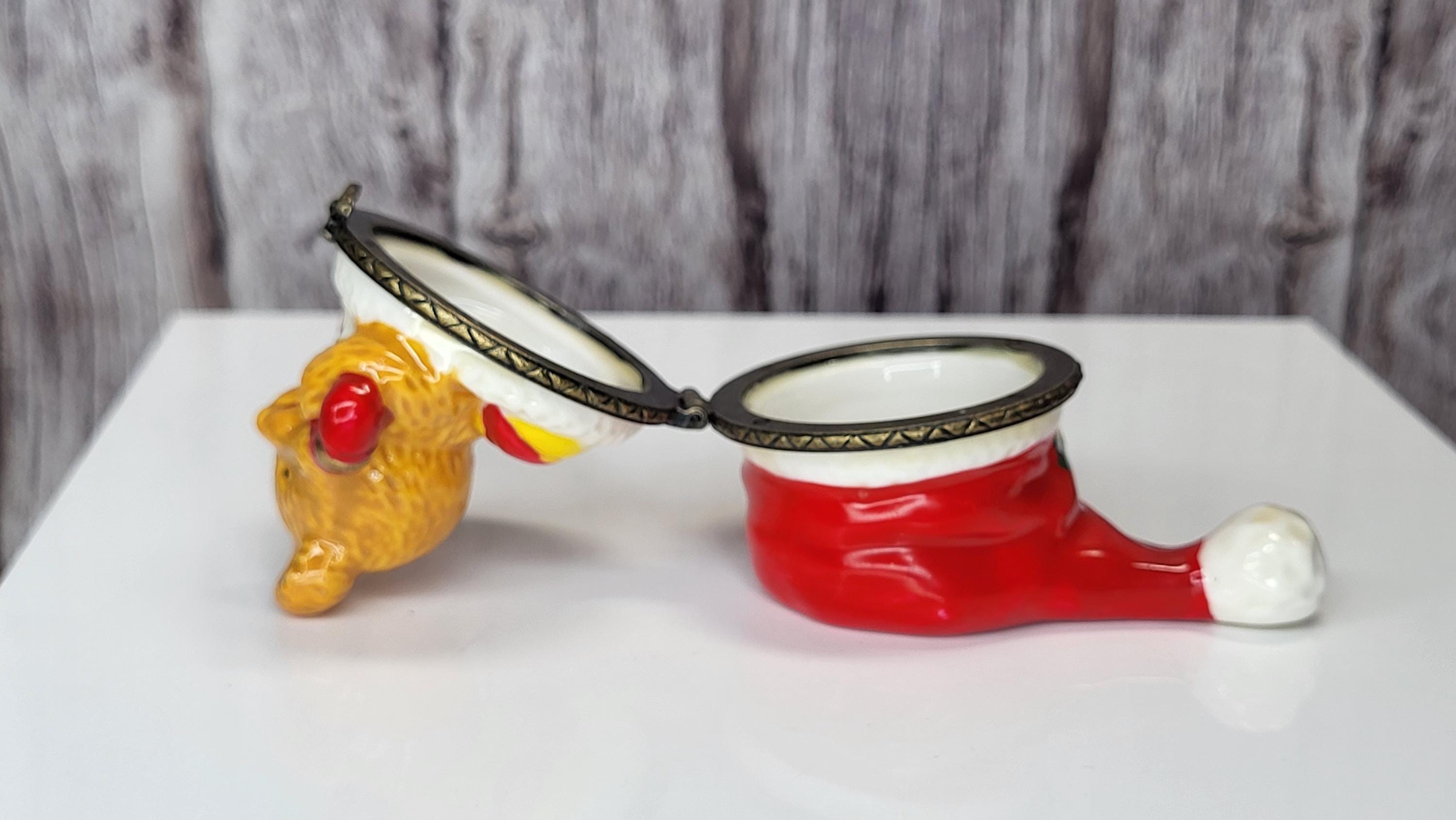 Vintage JCM Service Merchandise Christmas Teddy Bear Hinged Trinket Box Set of 2 view 10