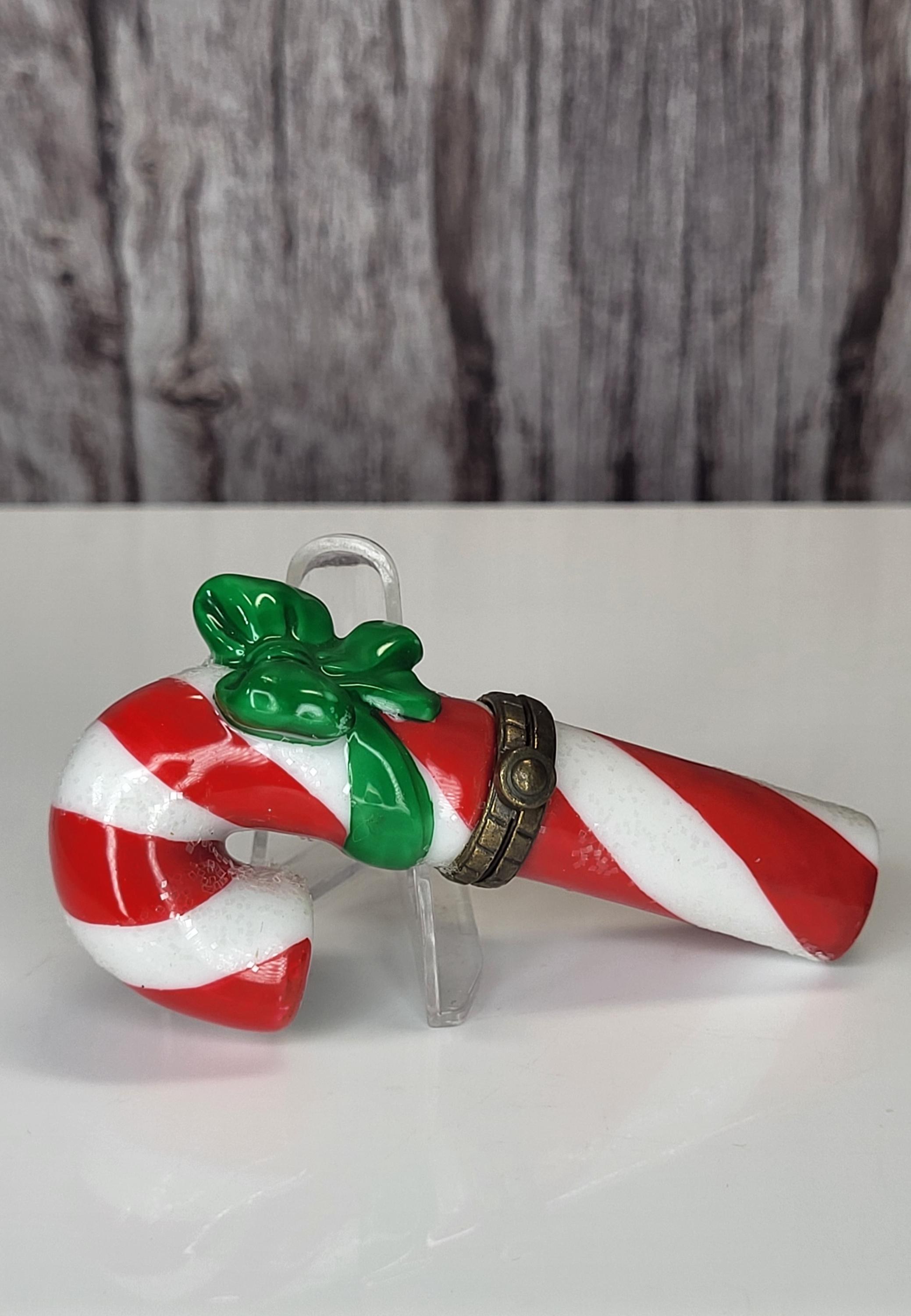 Very Rare Vintage Midwest of Cannon Falls PHB Collection Hinged Box Candy Cane The Christmas Series Porcelain Trinket Box - Like New view 3