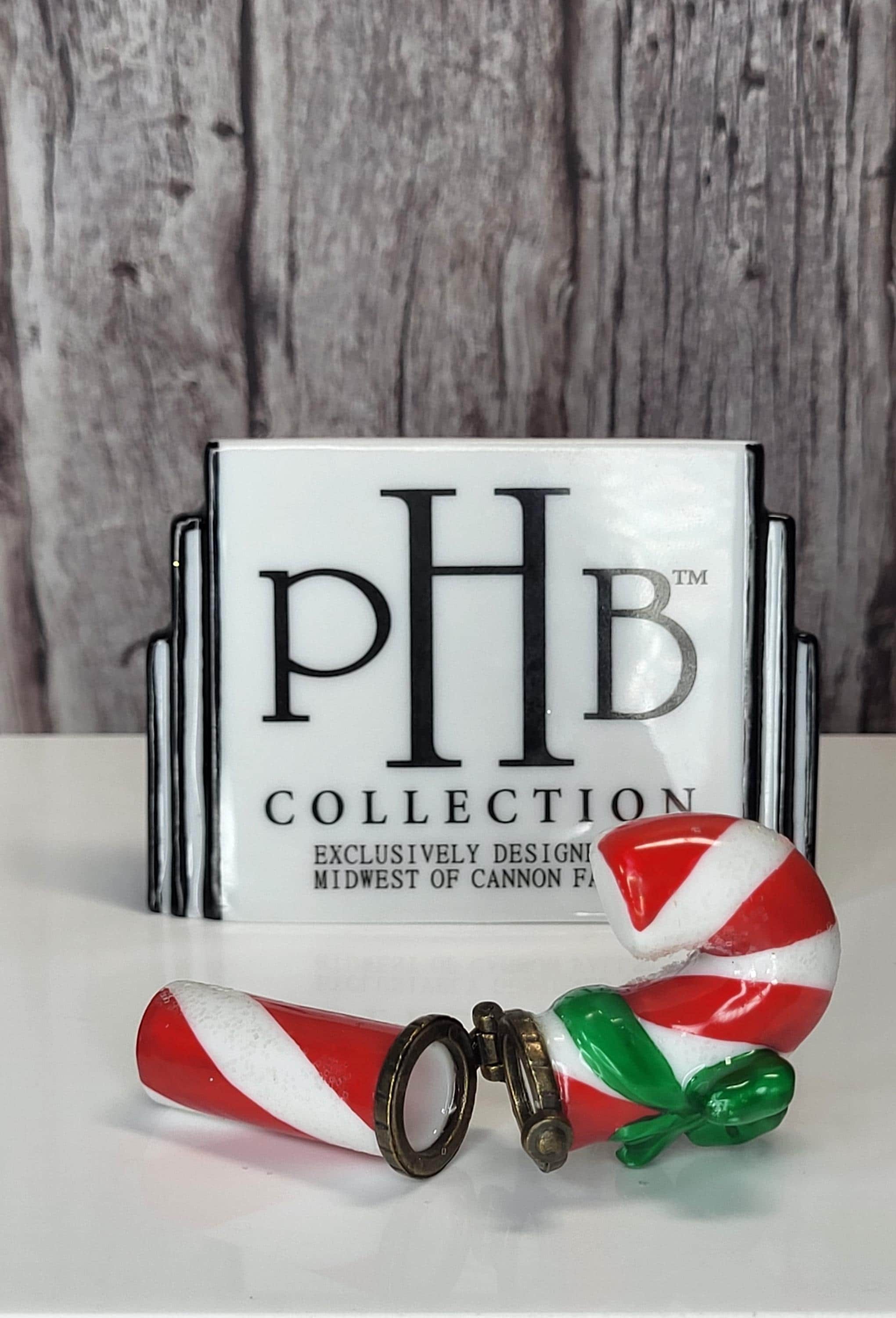 Very Rare Vintage Midwest of Cannon Falls PHB Collection Hinged Box Candy Cane The Christmas Series Porcelain Trinket Box - Like New view 6