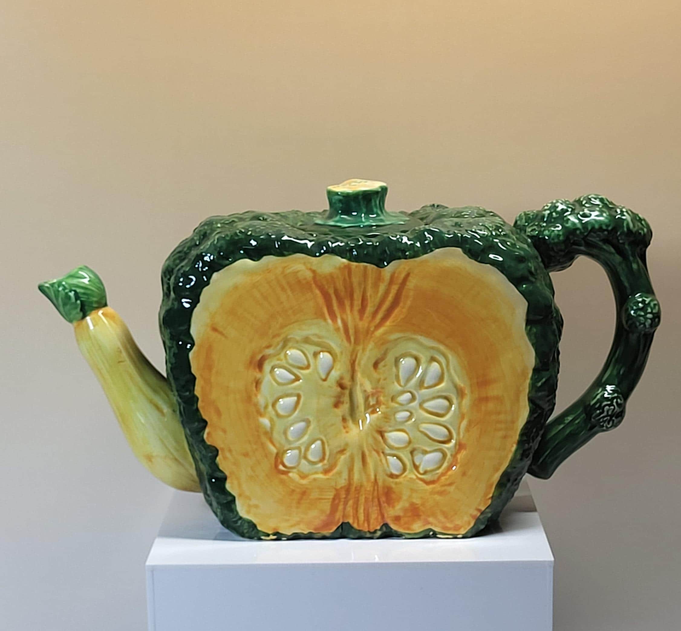 Vintage Large Department 56 Garden Collection Squash Teapot, Excellent Condition - Autumn Harvest - Fall Decor
