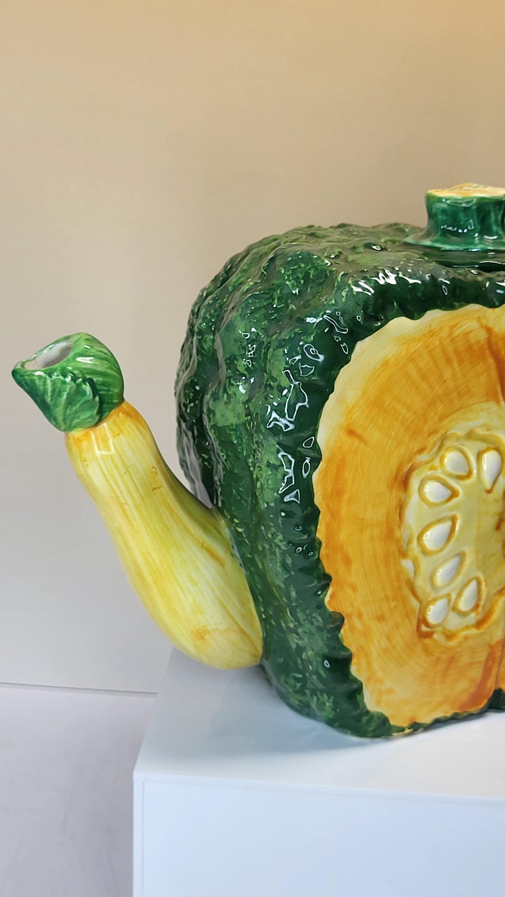 Vintage Large Department 56 Garden Collection Squash Teapot, Excellent Condition - Autumn Harvest - Fall Decor view 13
