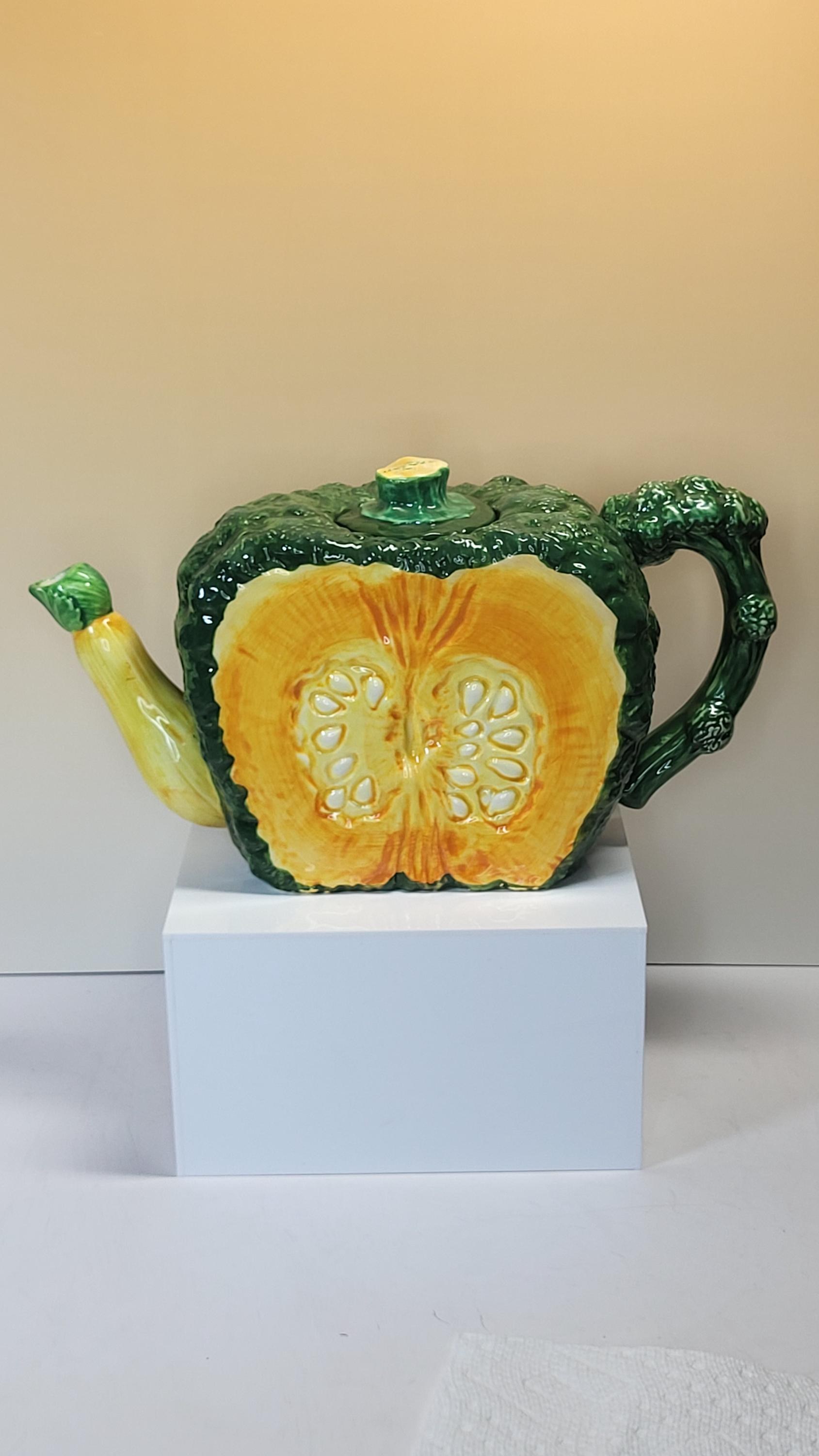 Vintage Large Department 56 Garden Collection Squash Teapot, Excellent Condition - Autumn Harvest - Fall Decor view 3