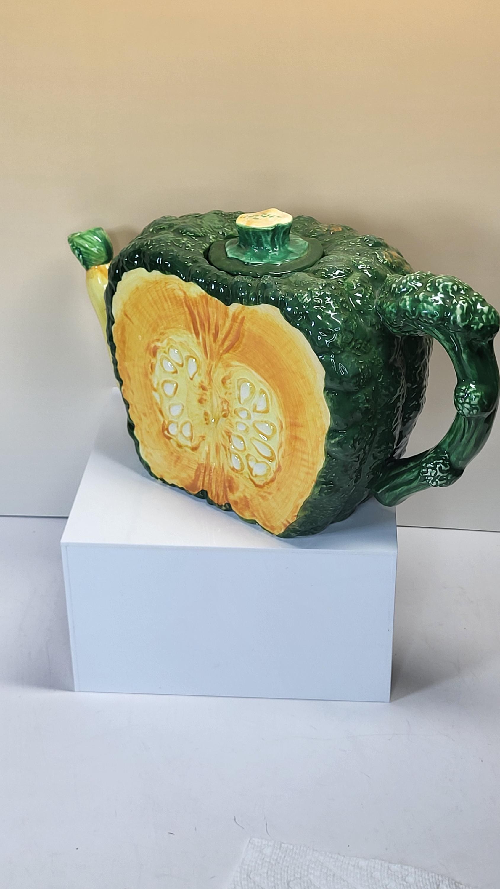 Vintage Large Department 56 Garden Collection Squash Teapot, Excellent Condition - Autumn Harvest - Fall Decor view 4