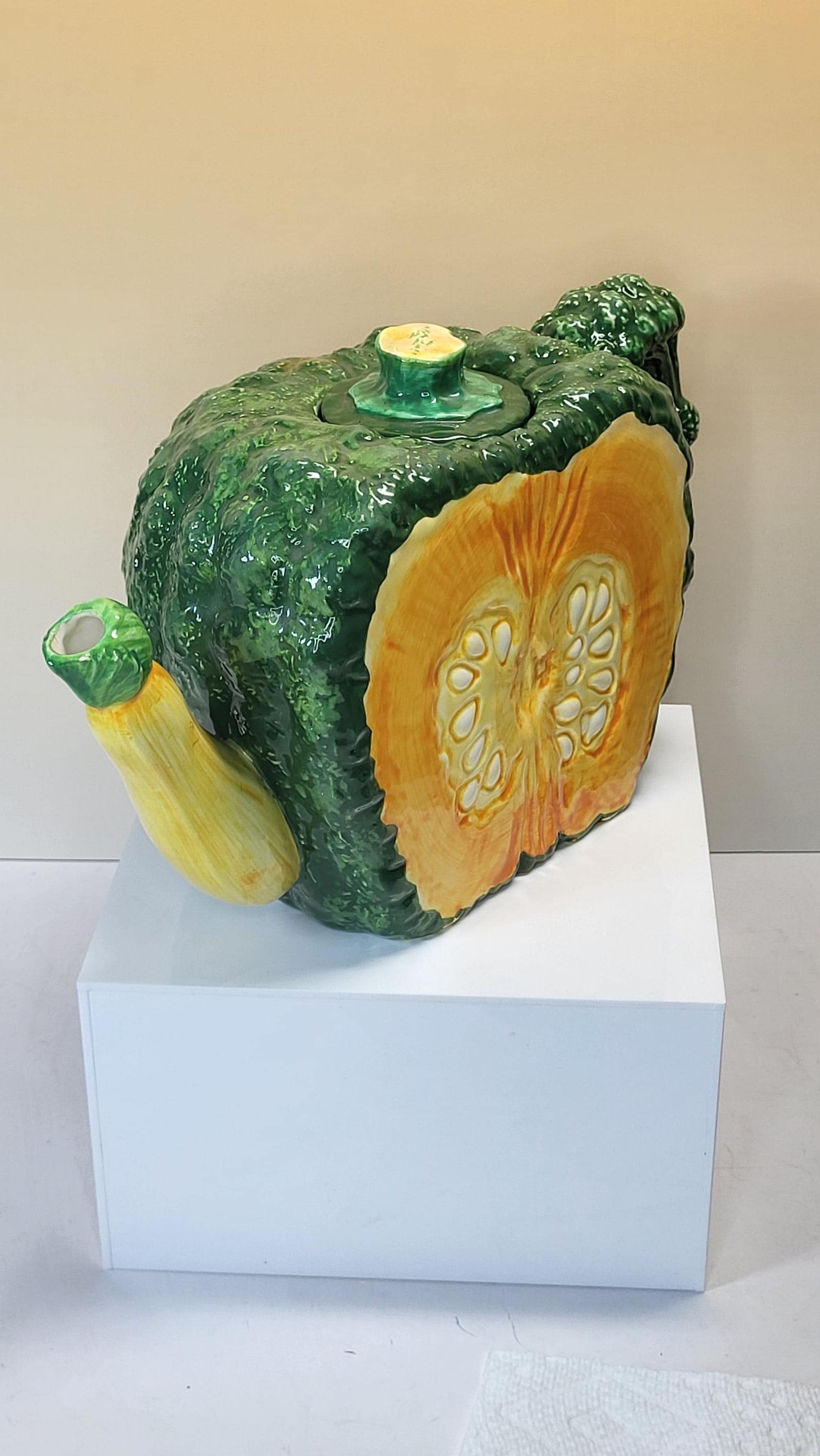 Vintage Large Department 56 Garden Collection Squash Teapot, Excellent Condition - Autumn Harvest - Fall Decor view 5