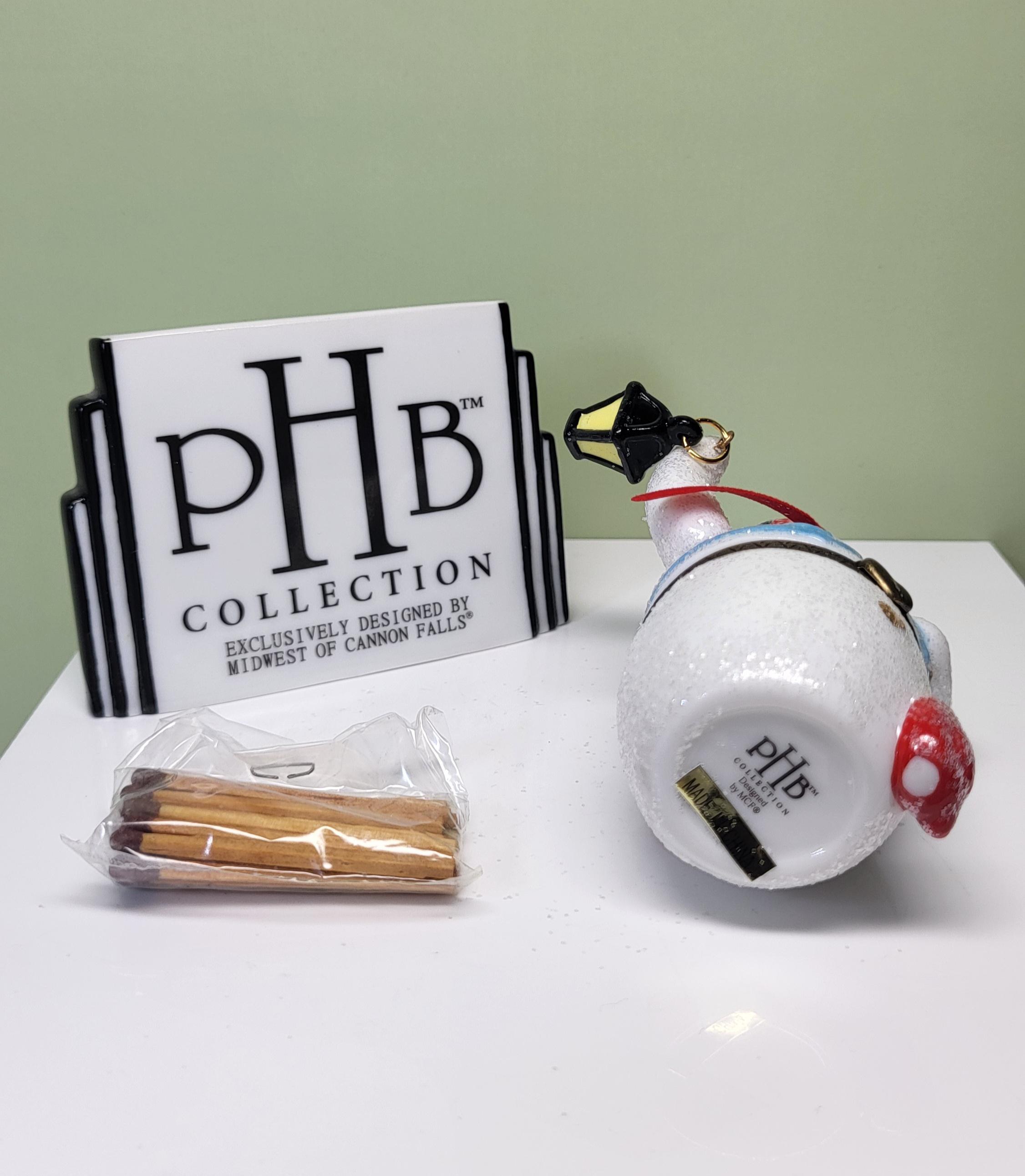 Midwest of Cannon Falls PHB Collection Porcelain Snowman Hinged Trinket Box with Matches Trinket, Christmas Holiday Decor Vintage Collectibl view 8