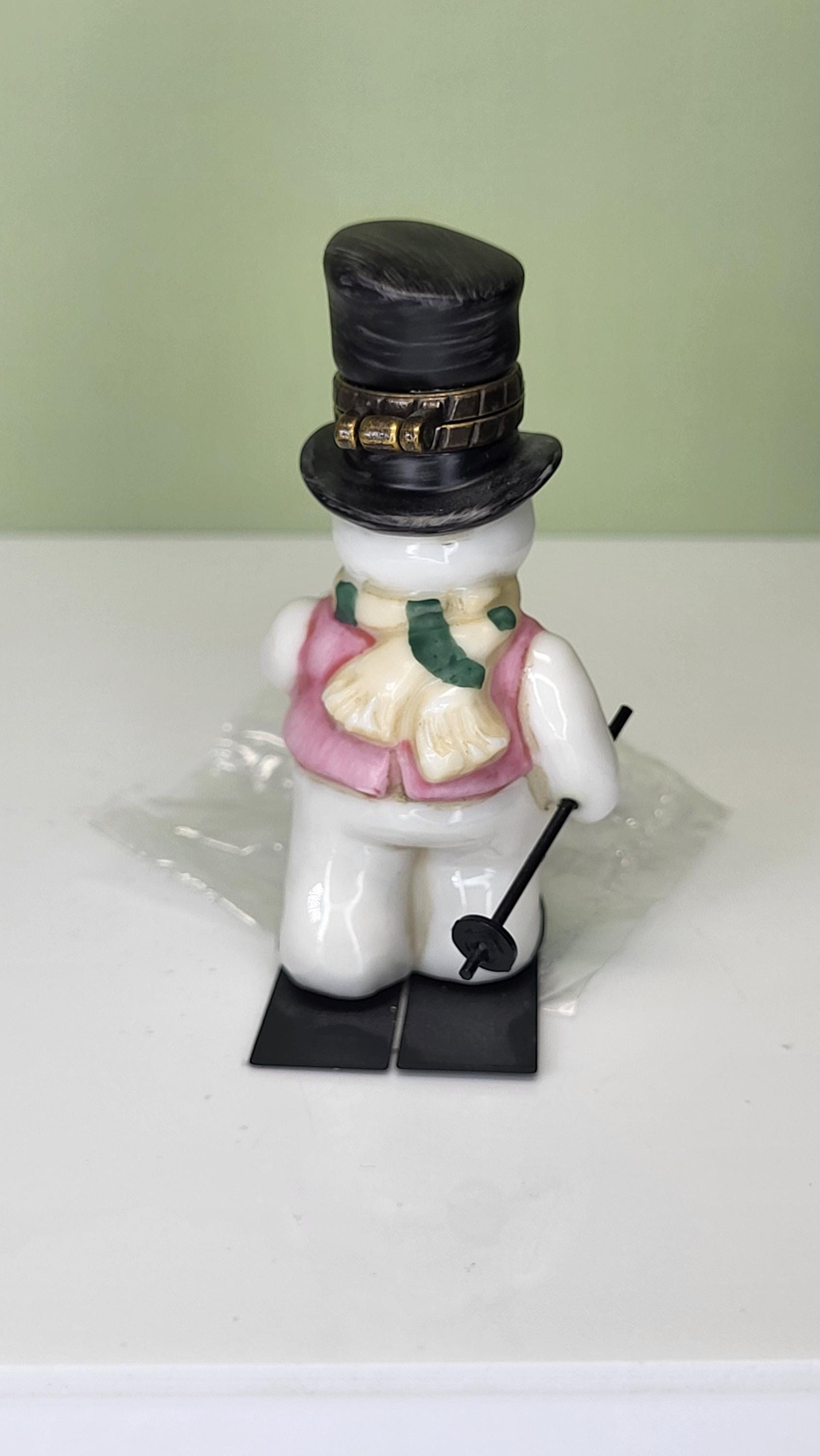 Vintage Midwest of Cannon Falls PHB Snowman Skier Trinket Box view 5