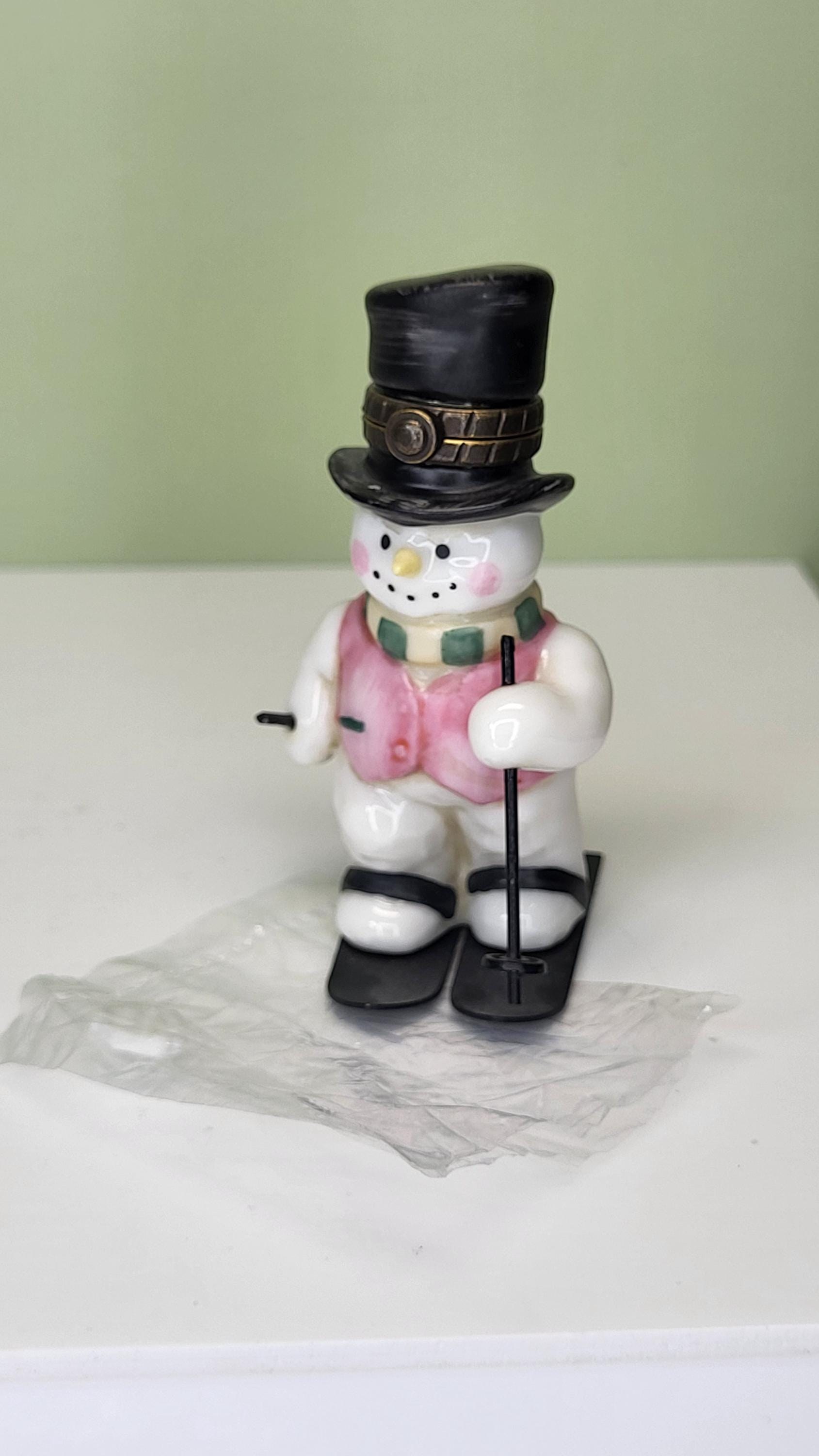Vintage Midwest of Cannon Falls PHB Snowman Skier Trinket Box view 7