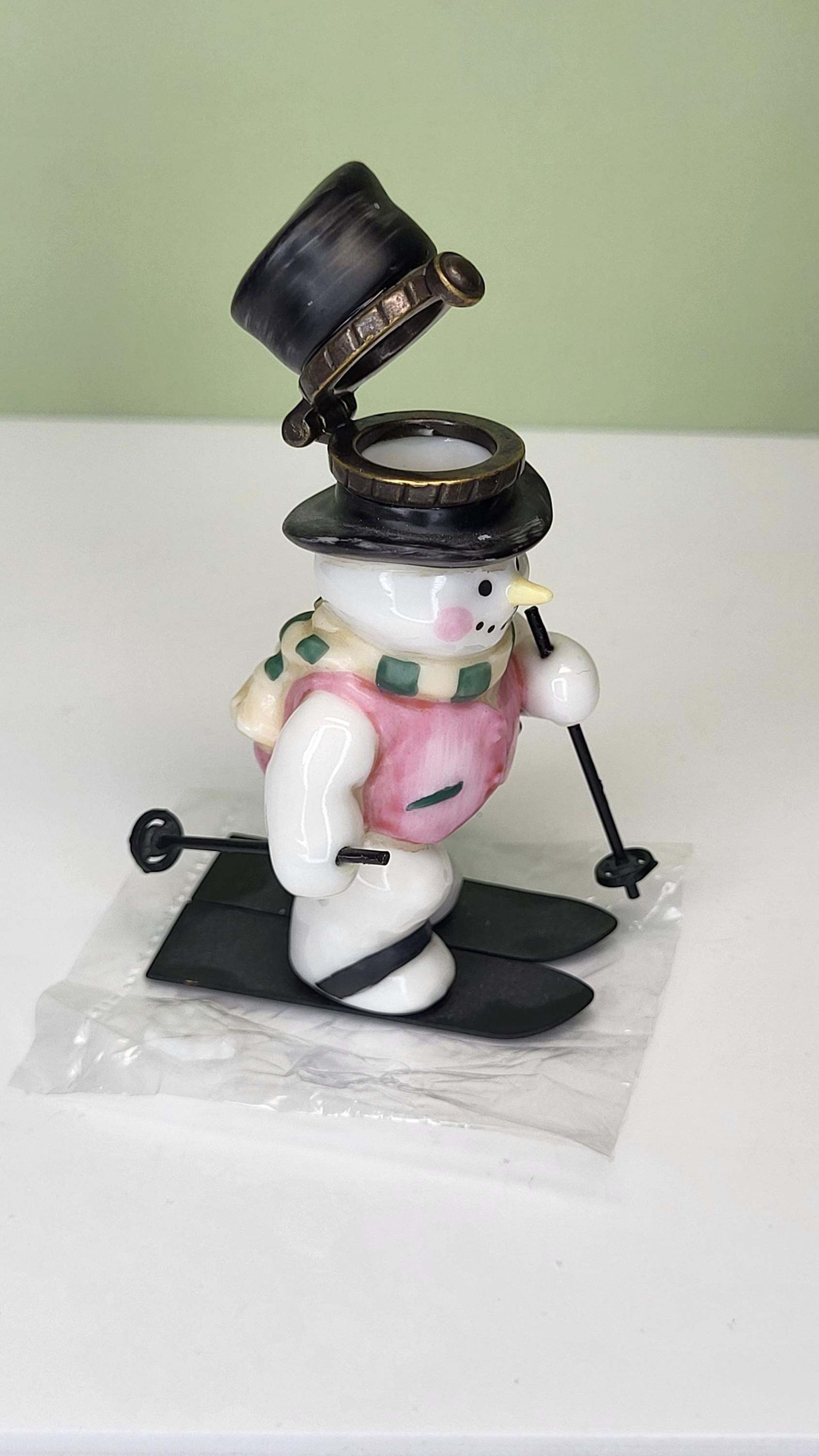 Vintage Midwest of Cannon Falls PHB Snowman Skier Trinket Box view 8