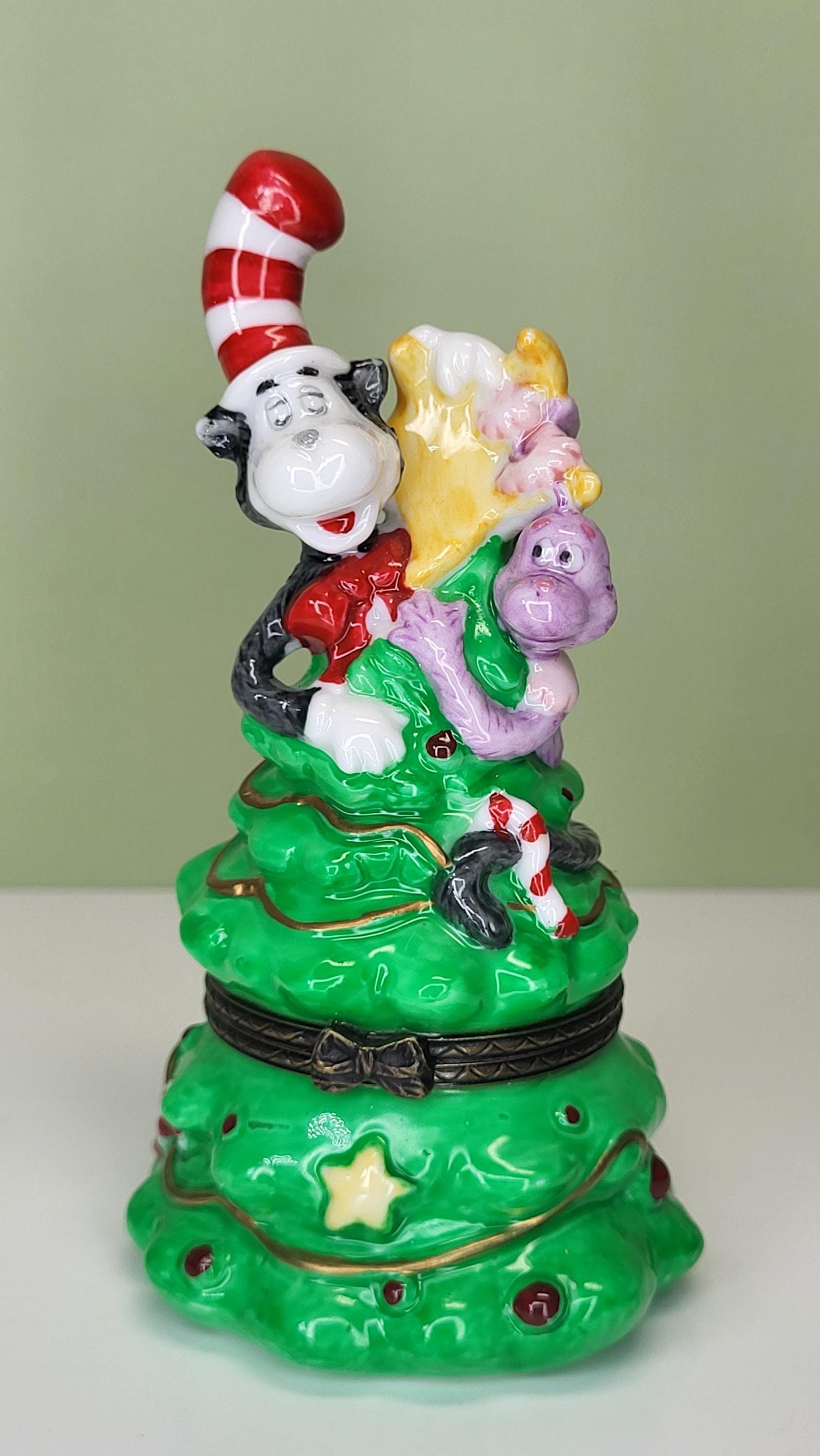Vintage 1997 Dr. Seuss Cat in the Hat & Whozit Porcelain Hinged Trinket Box, Midwest of Cannon Falls Collectible view 2