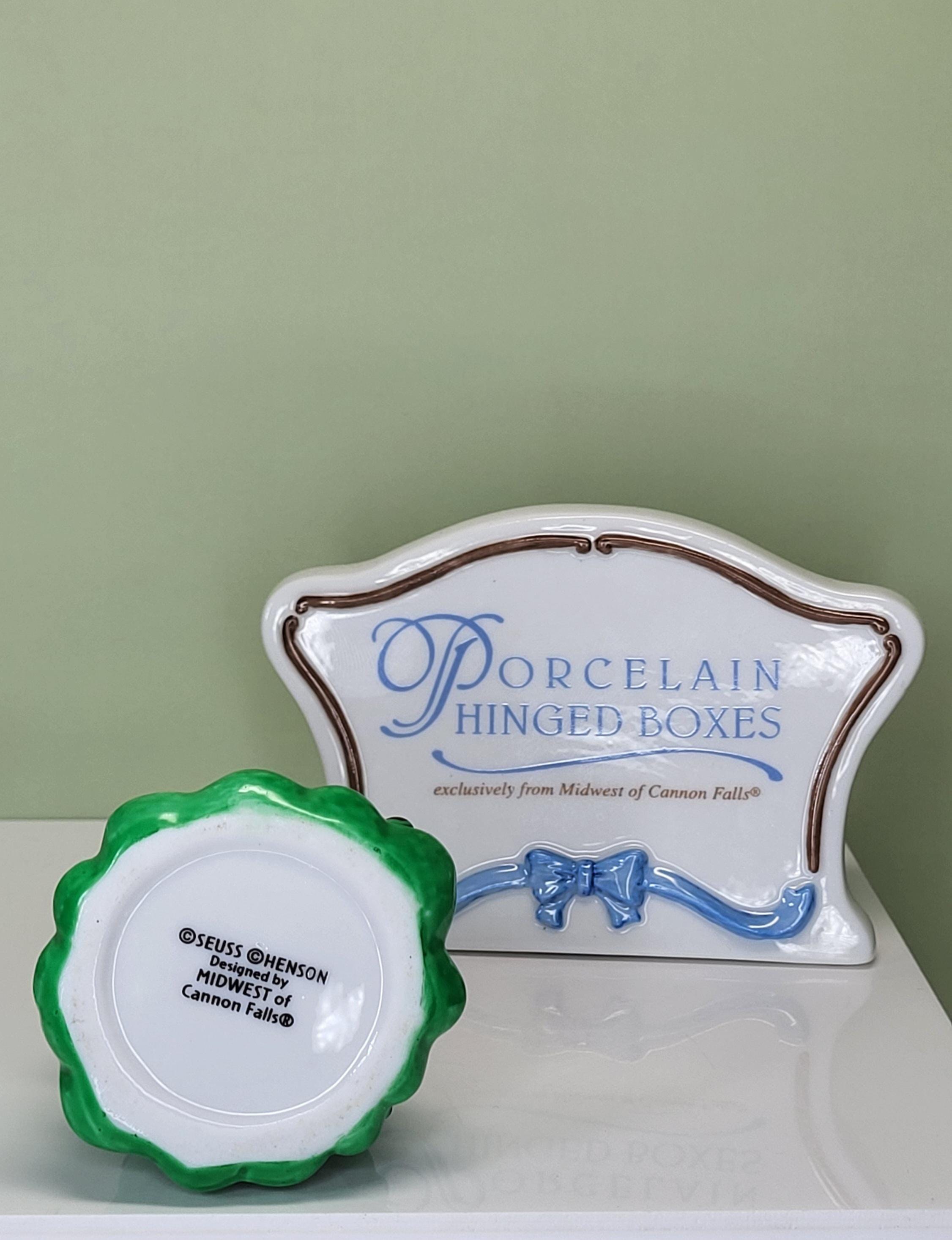 Vintage 1997 Dr. Seuss Cat in the Hat & Whozit Porcelain Hinged Trinket Box, Midwest of Cannon Falls Collectible view 9