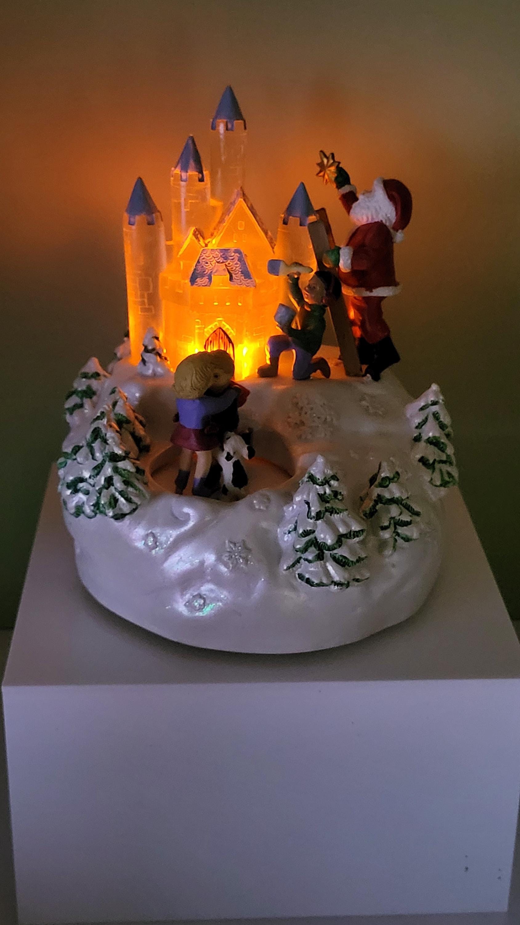 1997 Avon Santa's Magical Castle Musical Figurine - Motion & Lights - With Original Box view 4