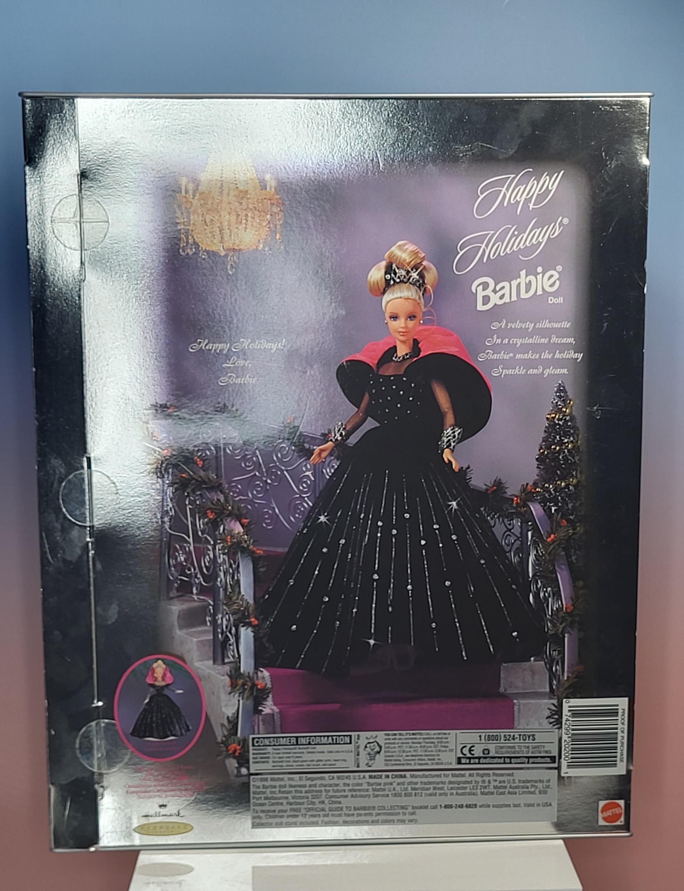 Rare 1998 Happy Holidays Barbie - Misprint Box, Black Gown view 5