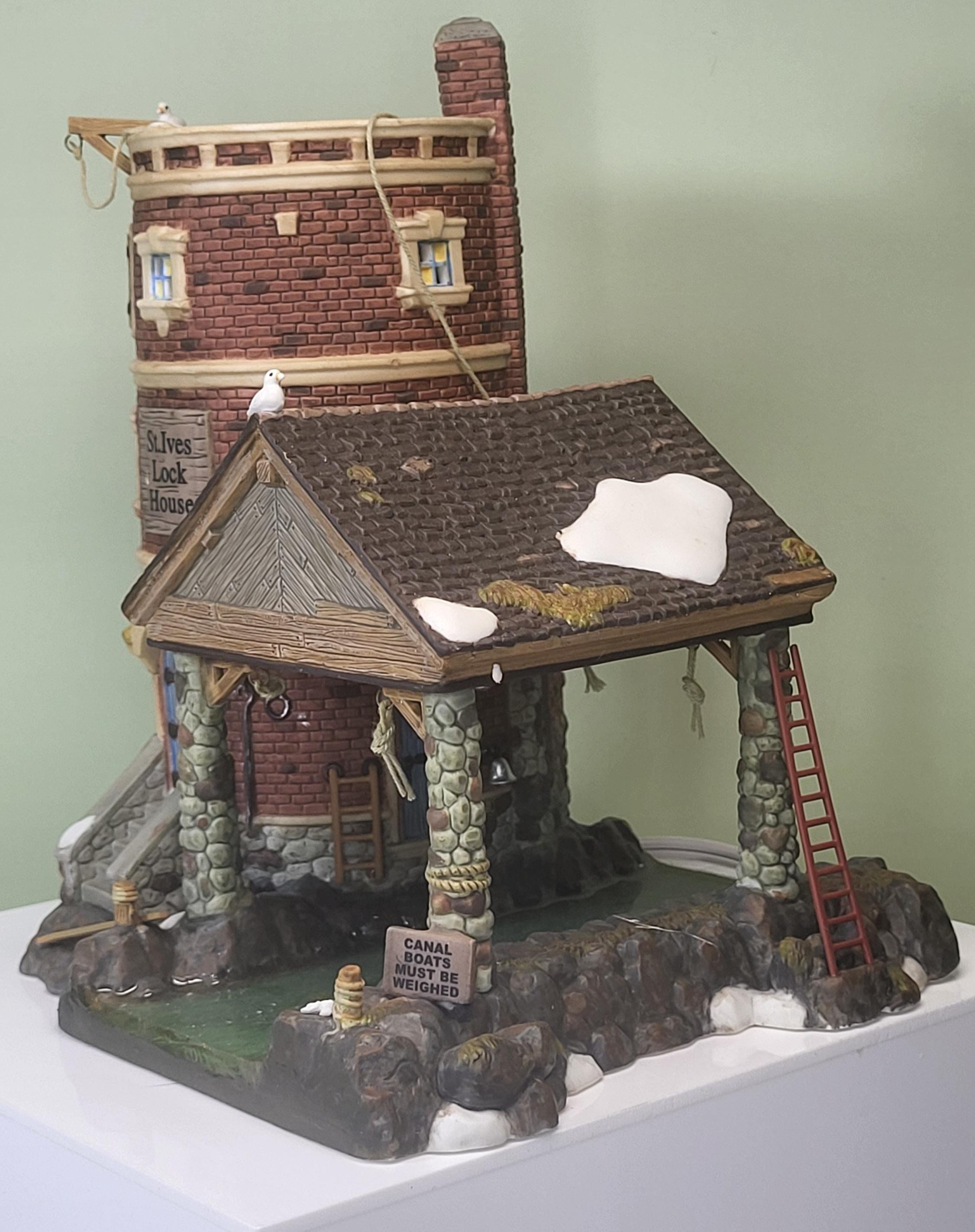 Rare Dept 56 Dickens Village Lot: St Ives Lock House #58496 and Abington Canal Boat Set #58522 view 12