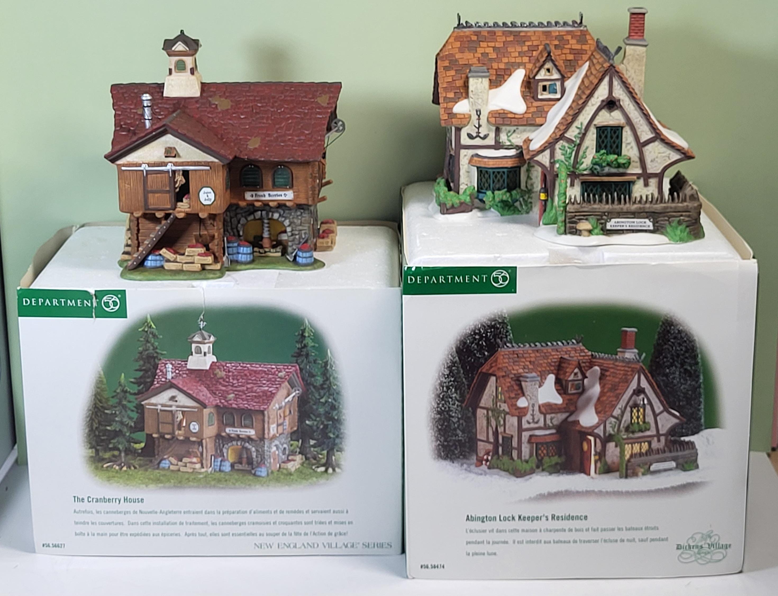 Department 56 Set of 2 Christmas Village Houses