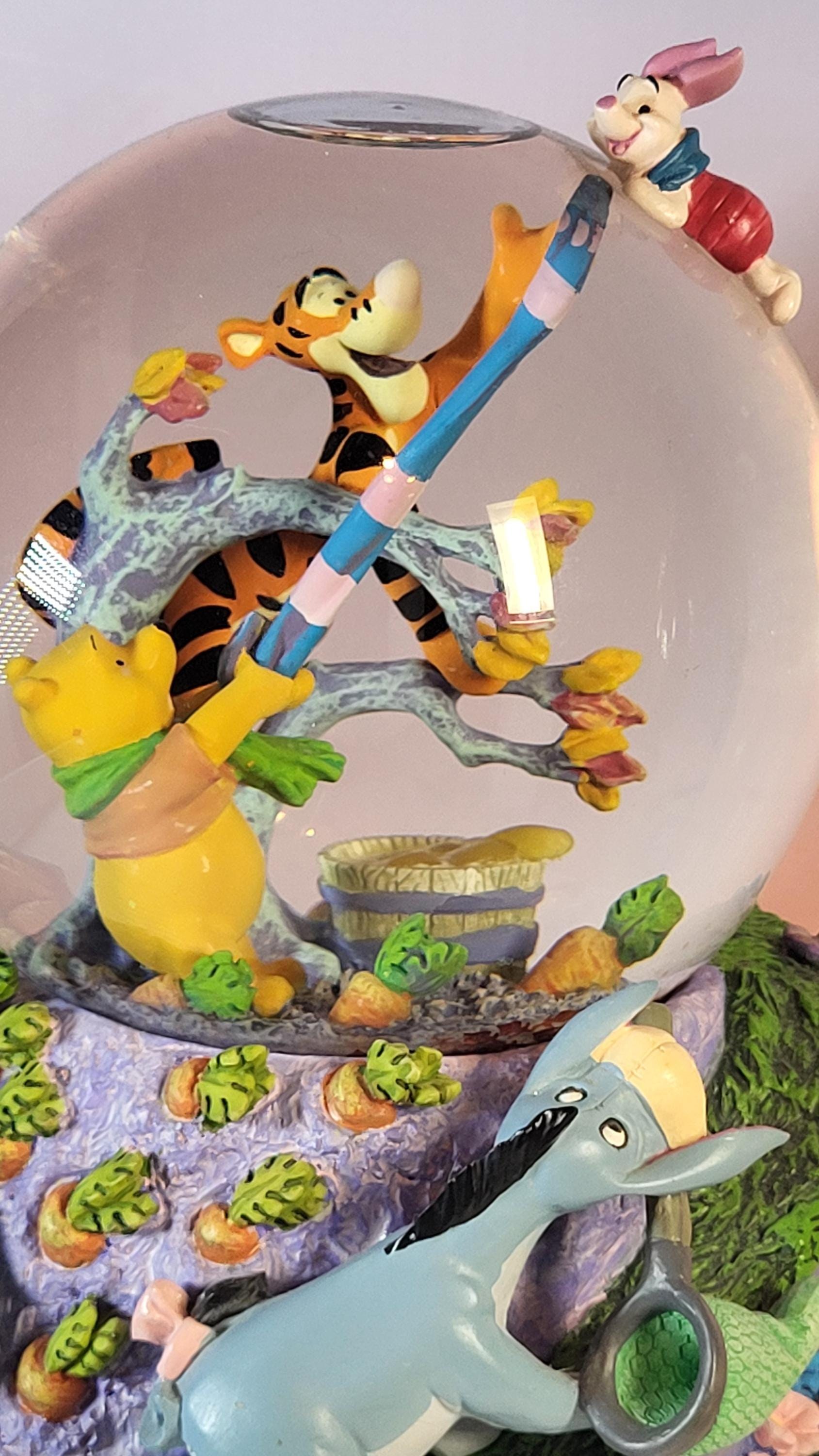 Vintage Retired Disney Store Winnie the Pooh Blustery Day Musical Snow Globe view 2