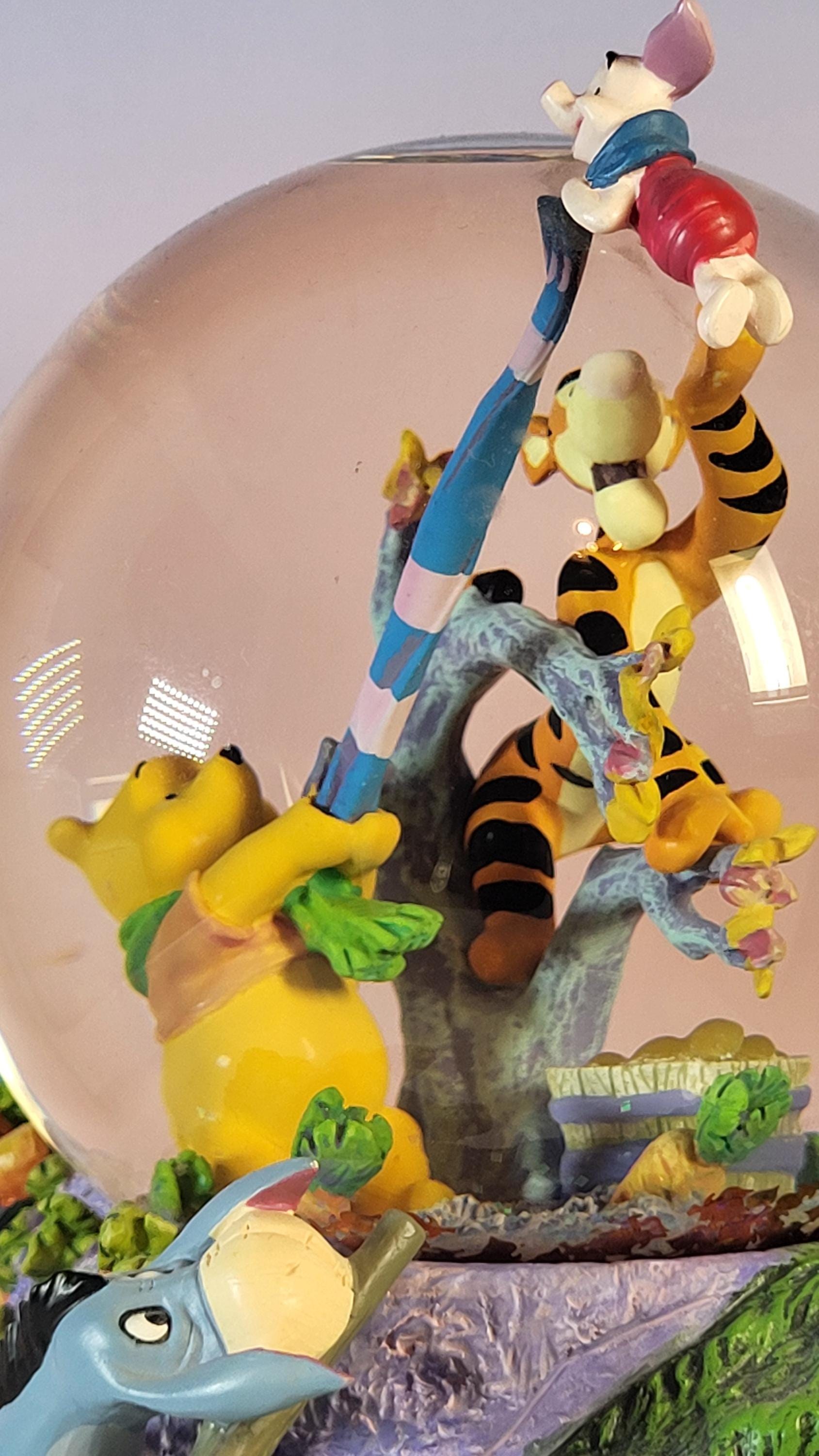 Vintage Retired Disney Store Winnie the Pooh Blustery Day Musical Snow Globe view 5