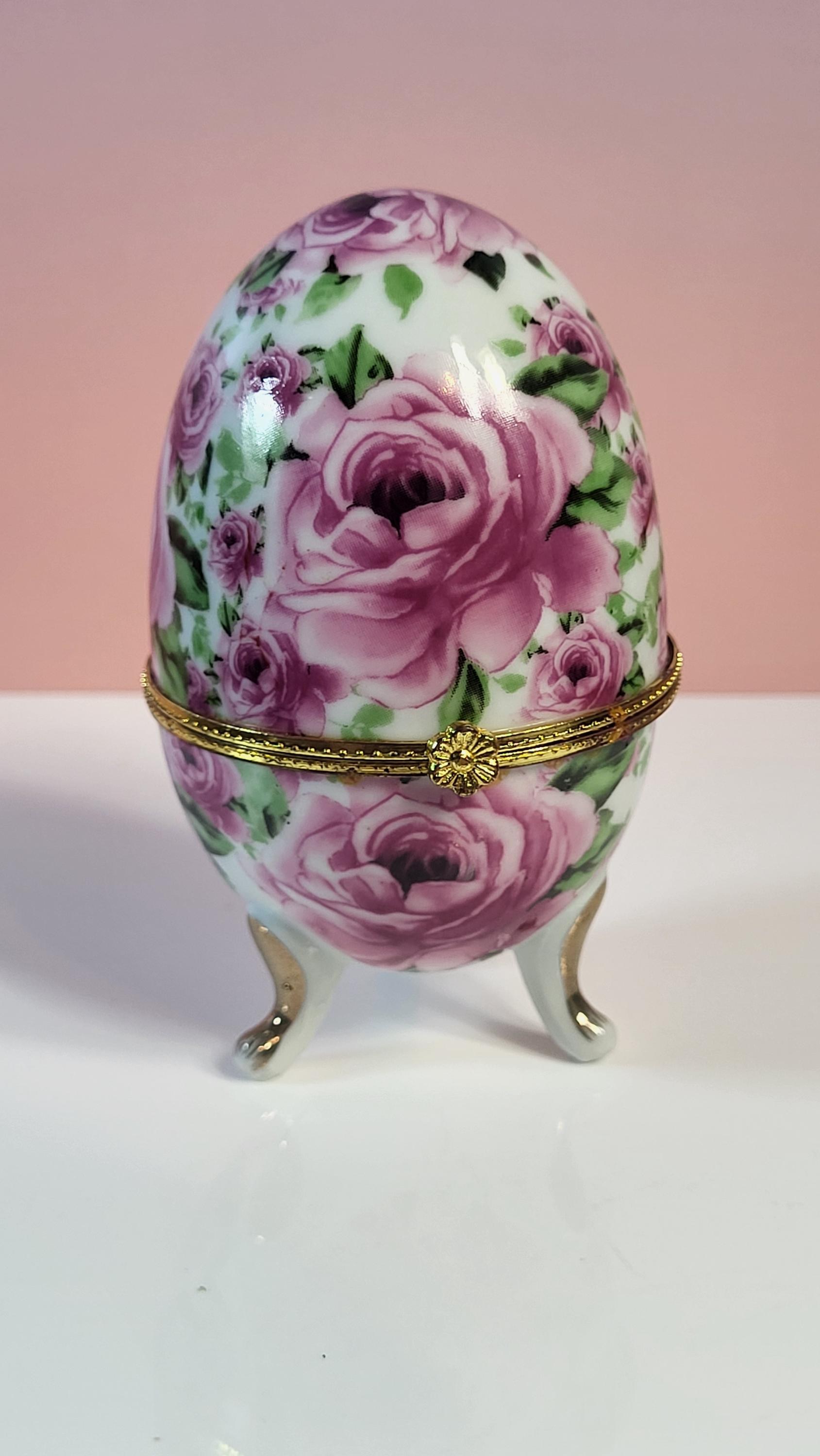 Vintage Chintz Porcelain Trinket Box Set view 4