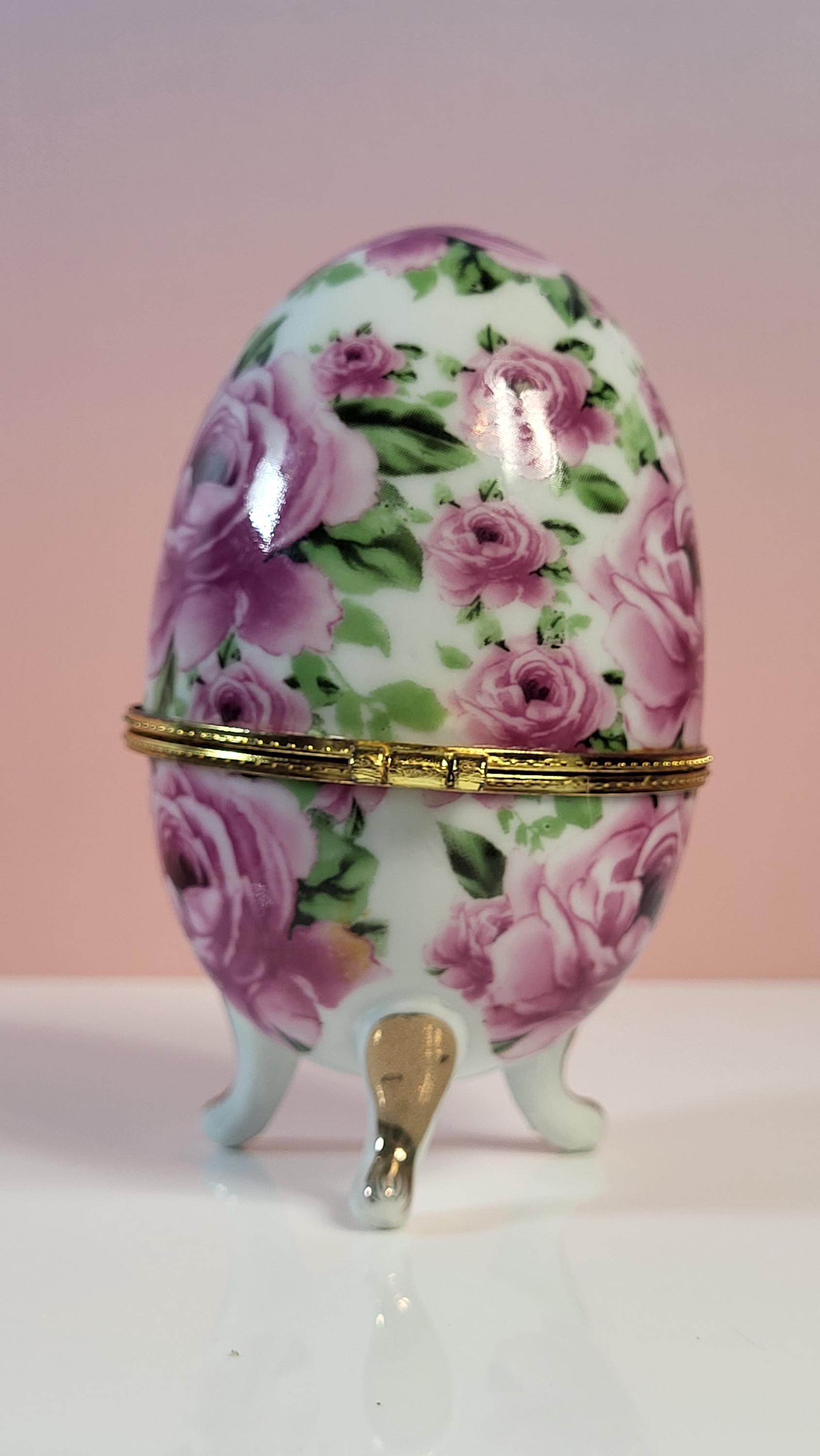 Vintage Chintz Porcelain Trinket Box Set view 5