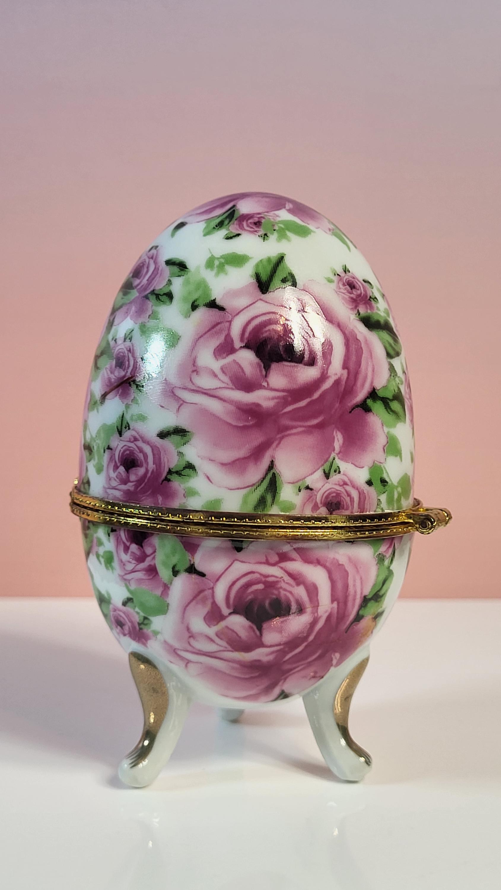 Vintage Chintz Porcelain Trinket Box Set view 6