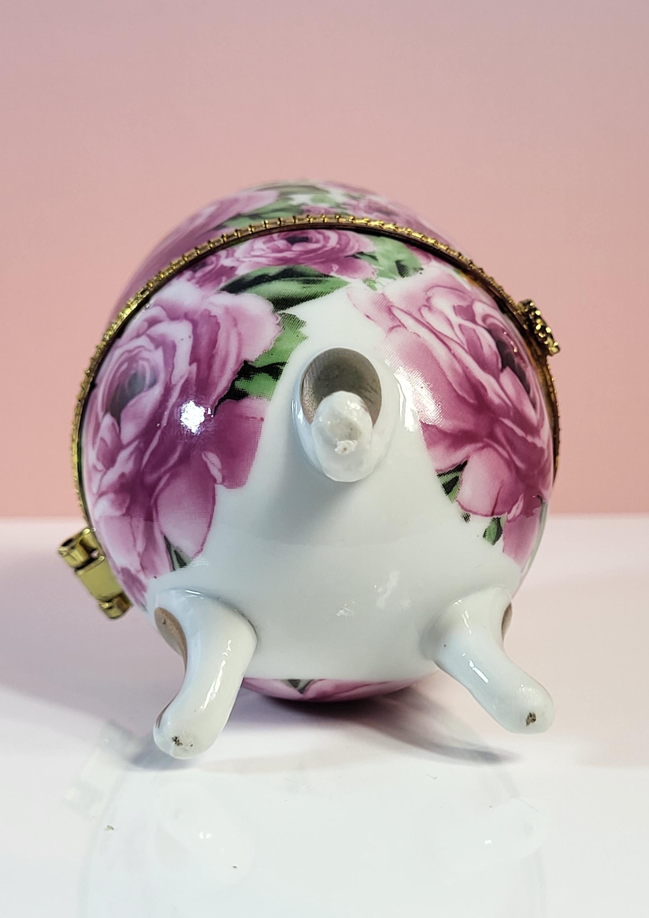 Vintage Chintz Porcelain Trinket Box Set view 8