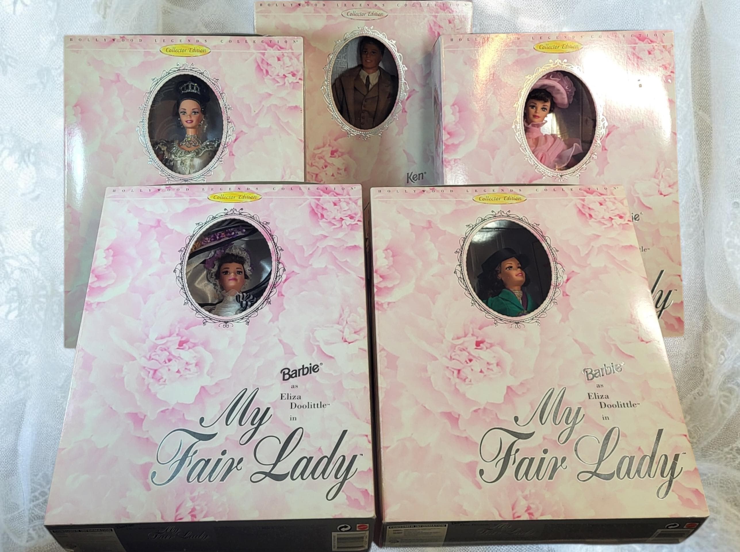 Vintage 1995 My Fair Lady Barbie Ken COMPLETE Set 5 Dolls