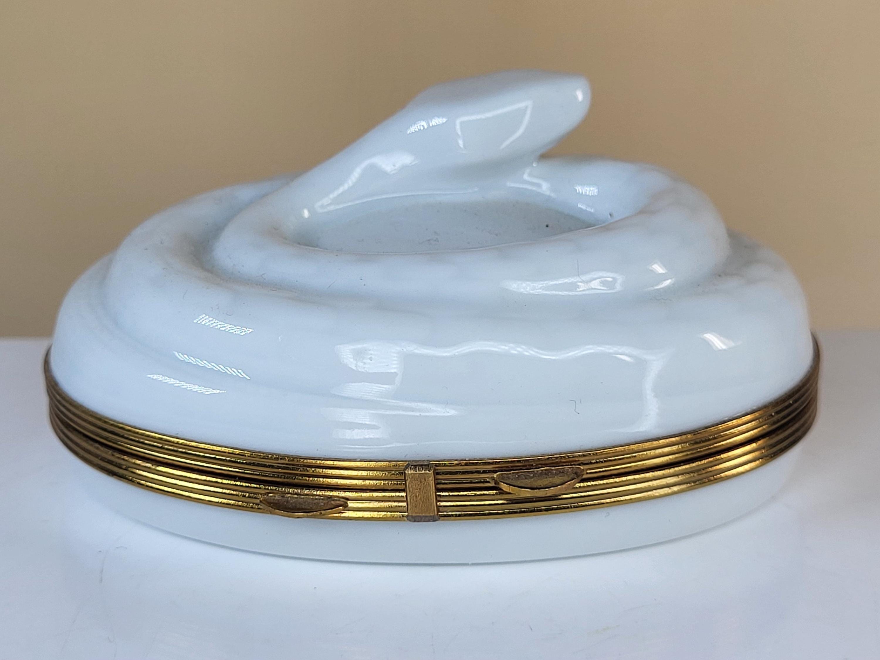 Pristine Vintage Piotet Chamart Limoges Snake Trinket Box