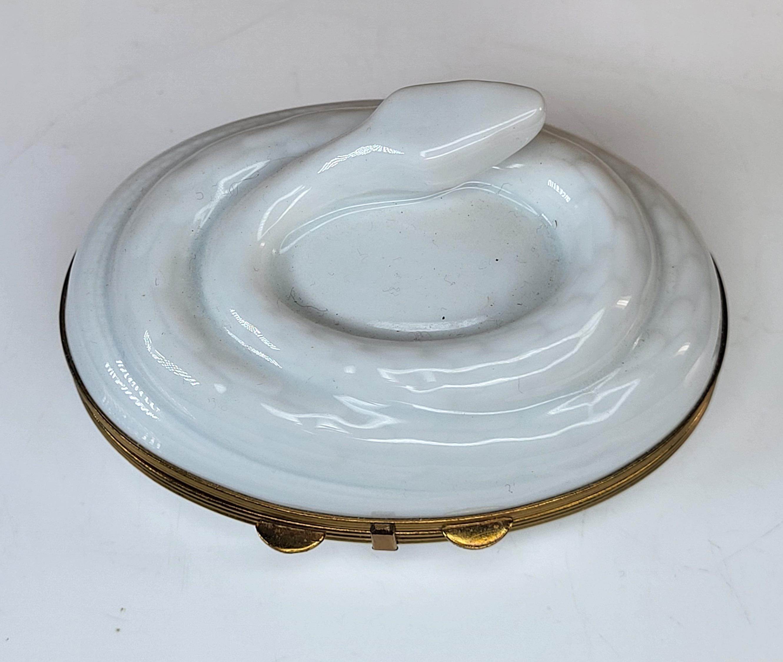 Pristine Vintage Piotet Chamart Limoges Snake Trinket Box view 2
